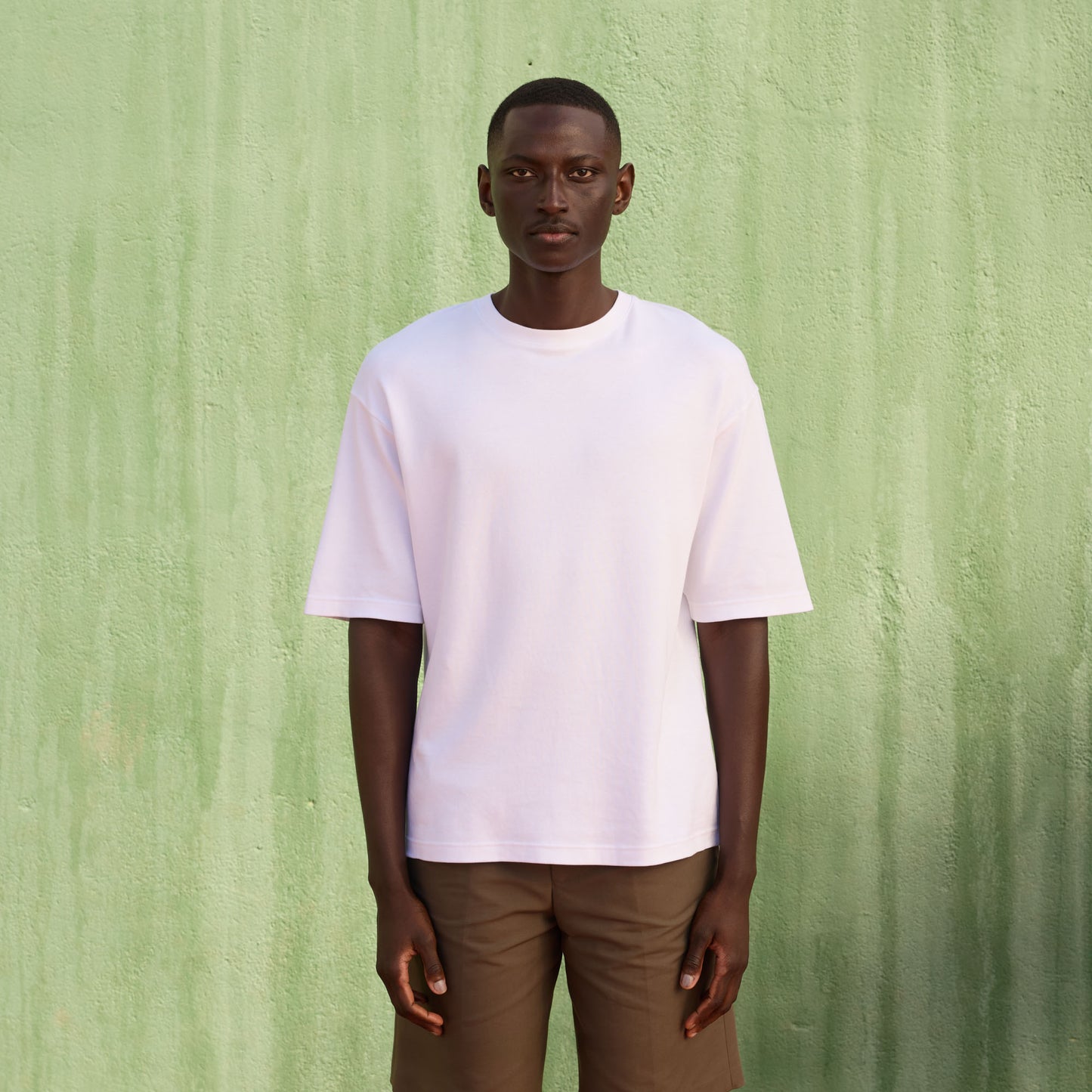 white interlock cotton T-shirt