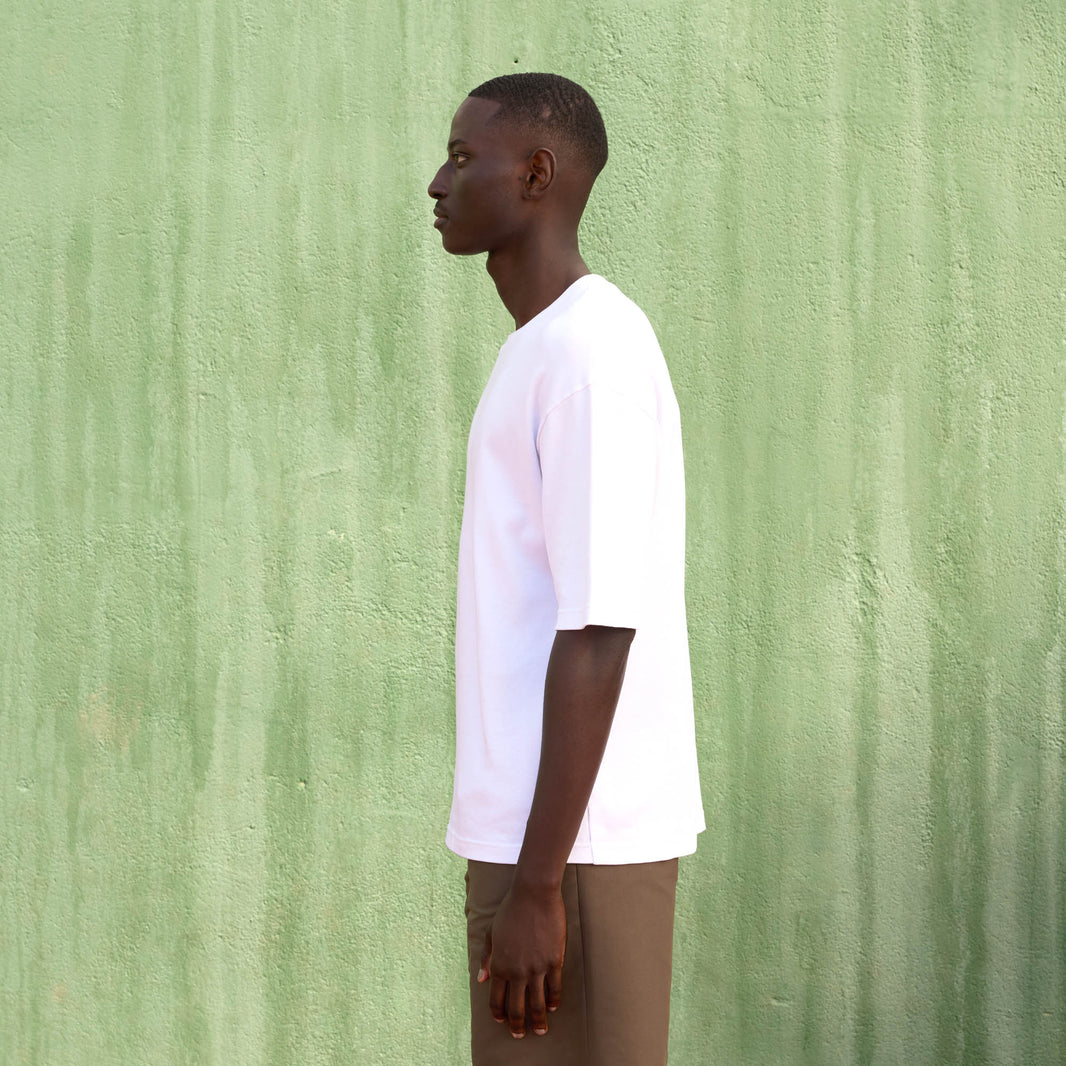 white interlock cotton T-shirt