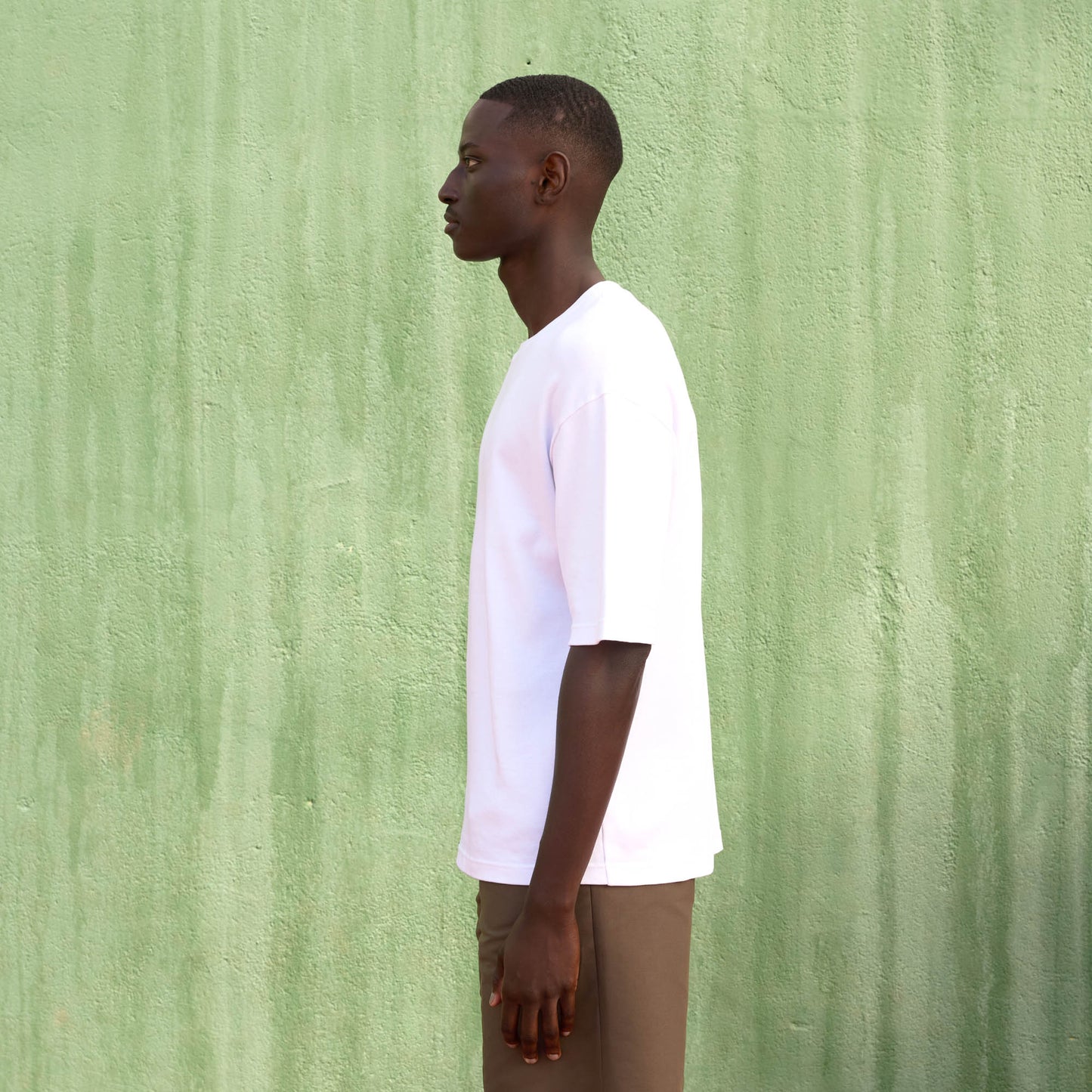 white interlock cotton T-shirt