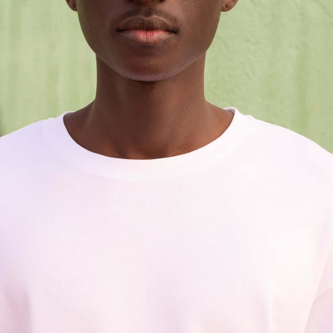 white interlock cotton T-shirt