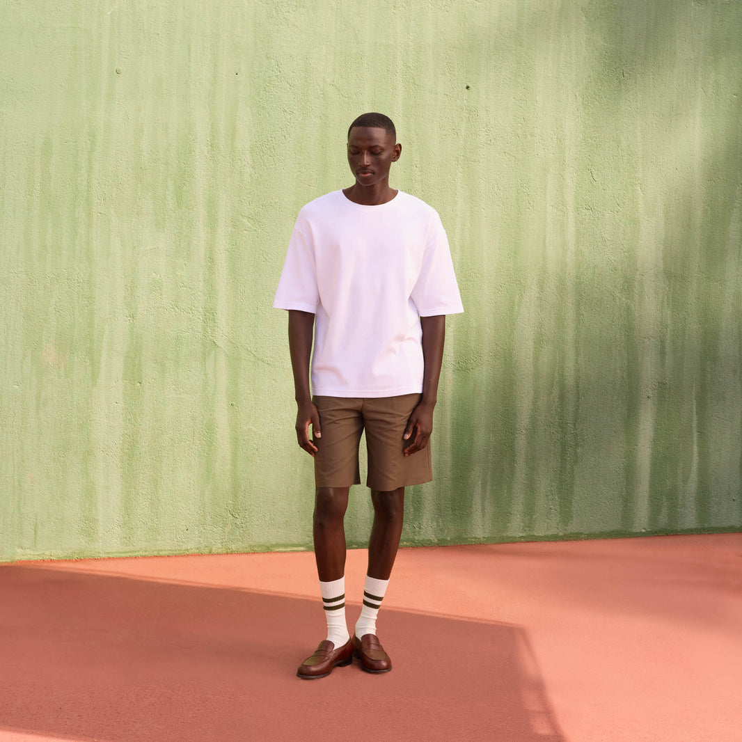 white interlock cotton T-shirt