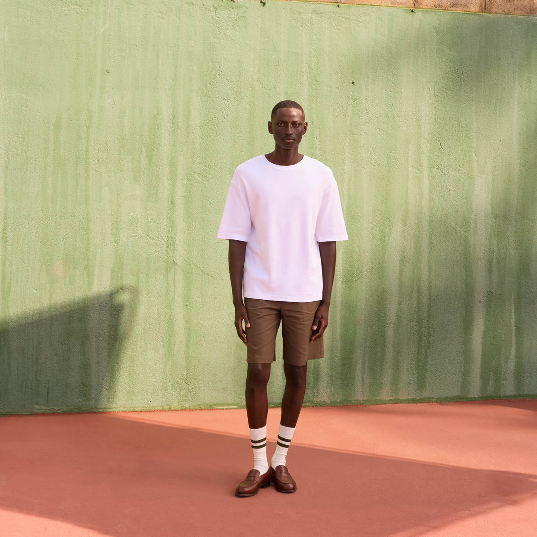 white interlock cotton T-shirt