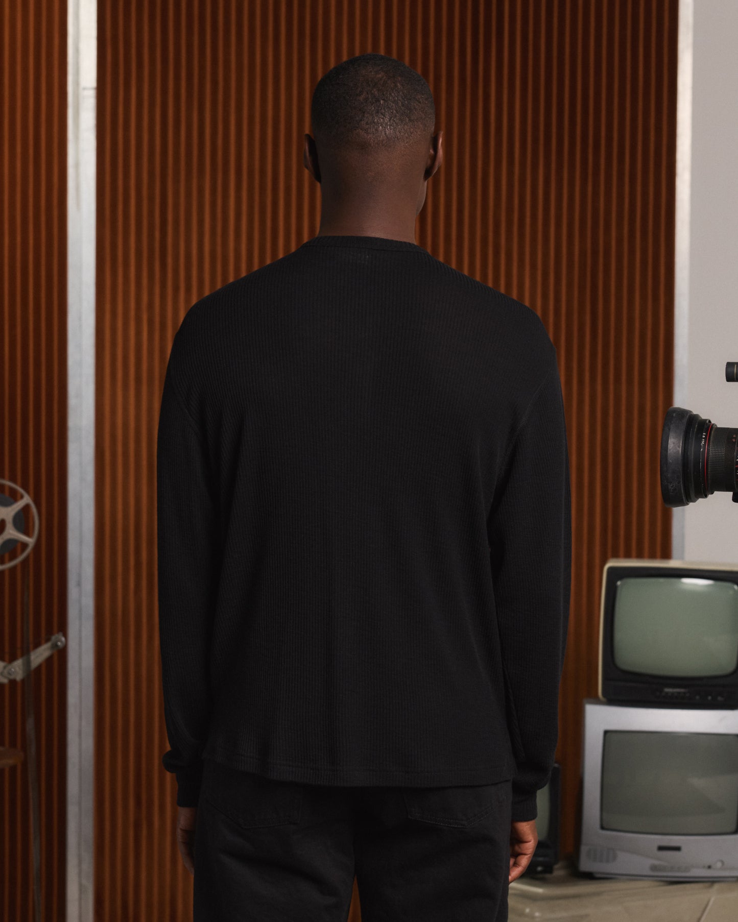 Henley en laine noire