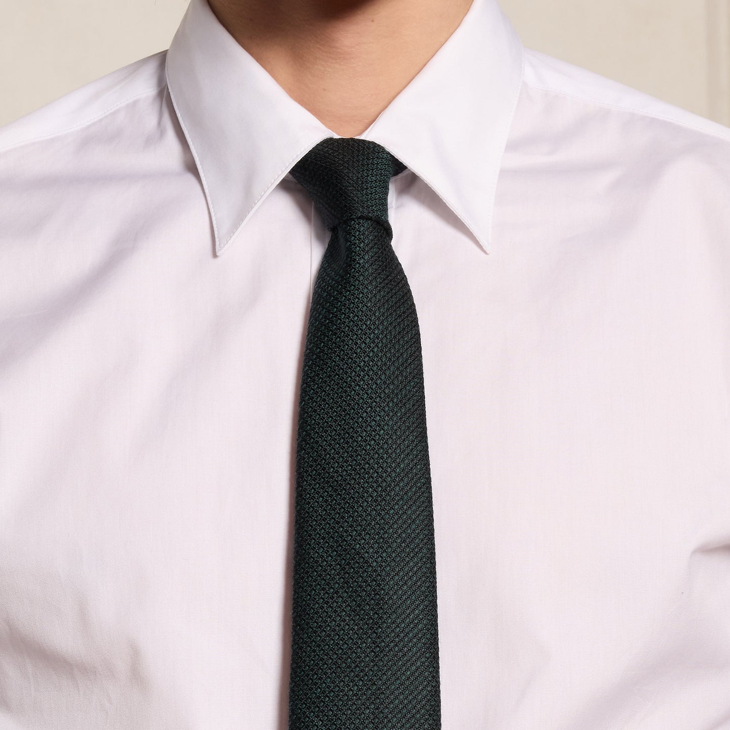 Green woven tie