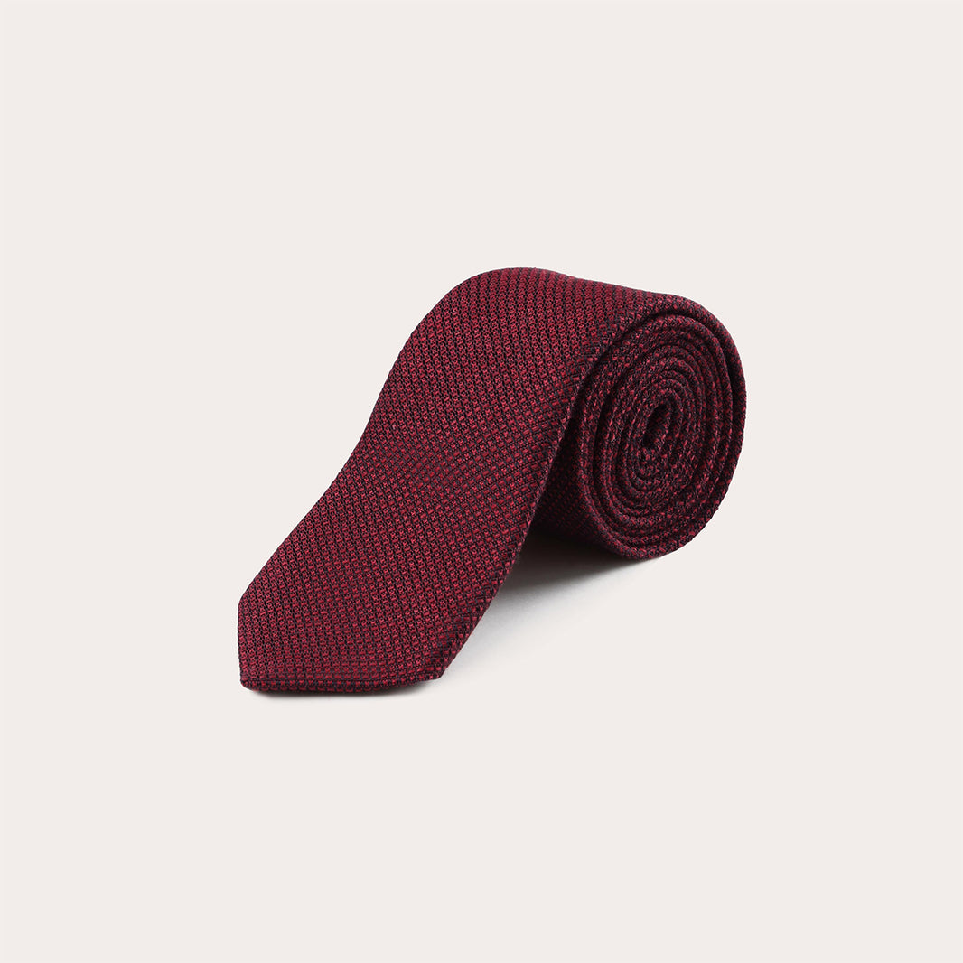 Cravate tissée bordeaux