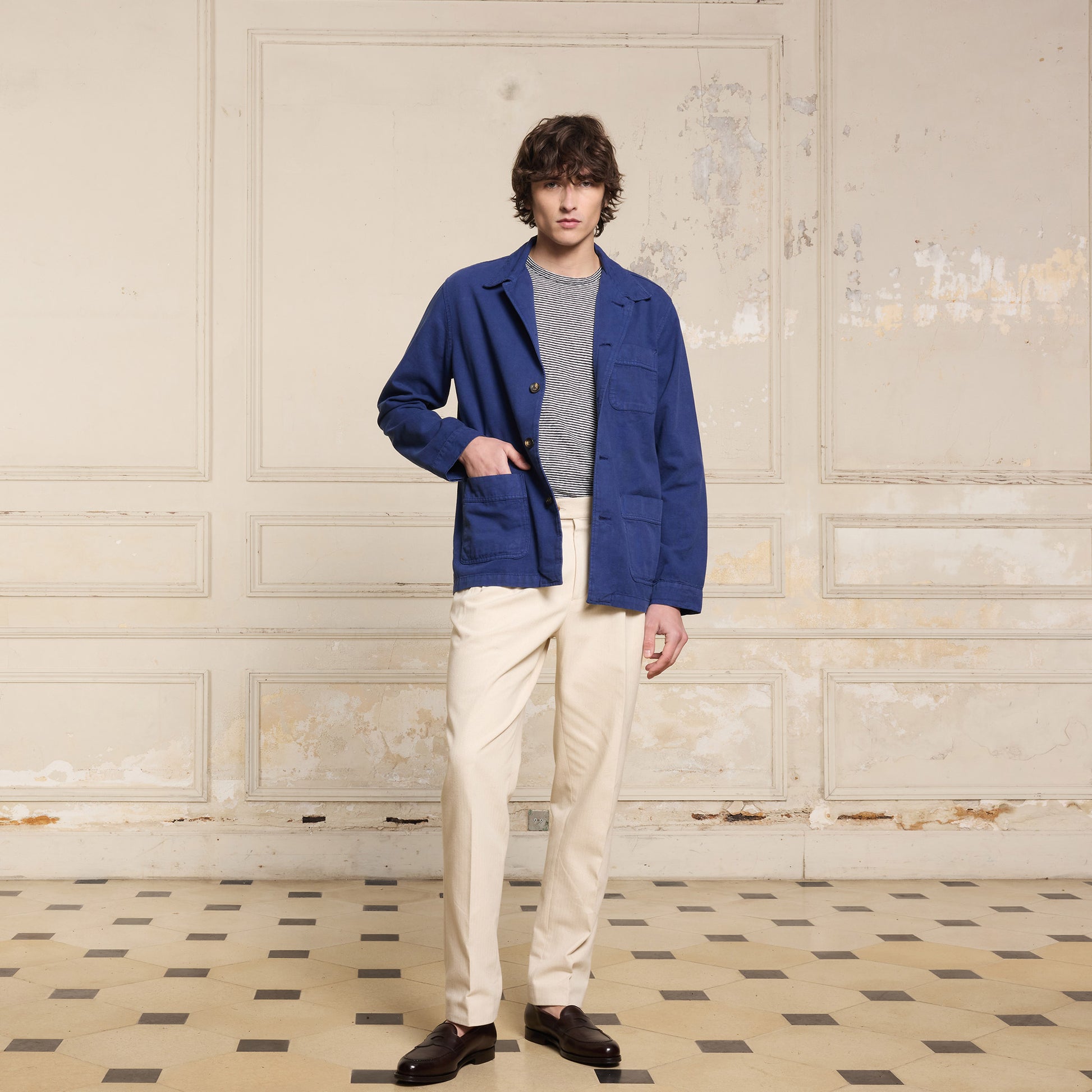 Veste de travail indigo