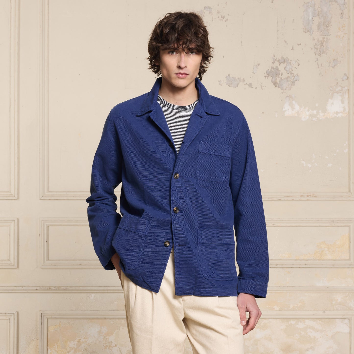 Veste de travail indigo