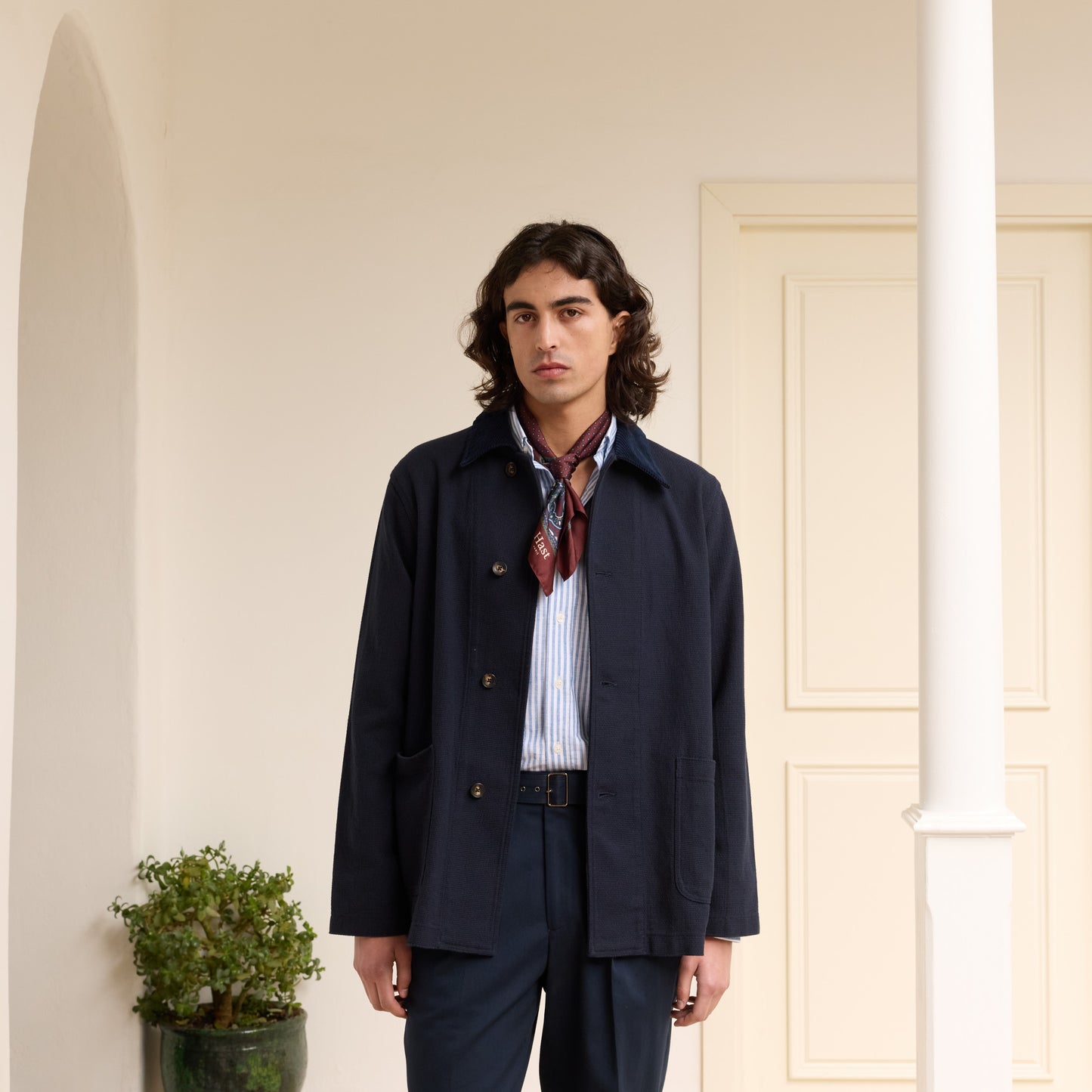 Navy cotton work jacket