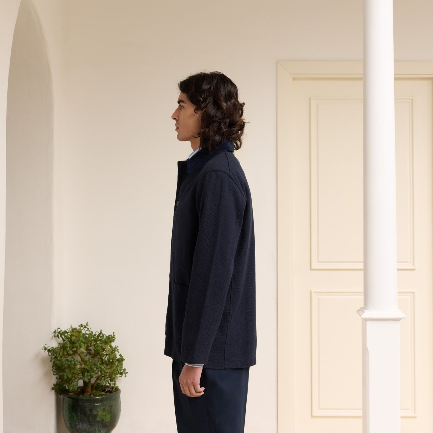 Navy cotton work jacket