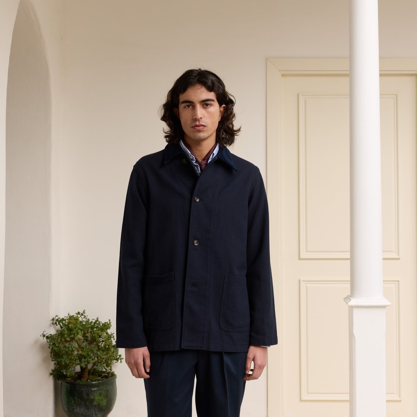 Navy cotton work jacket