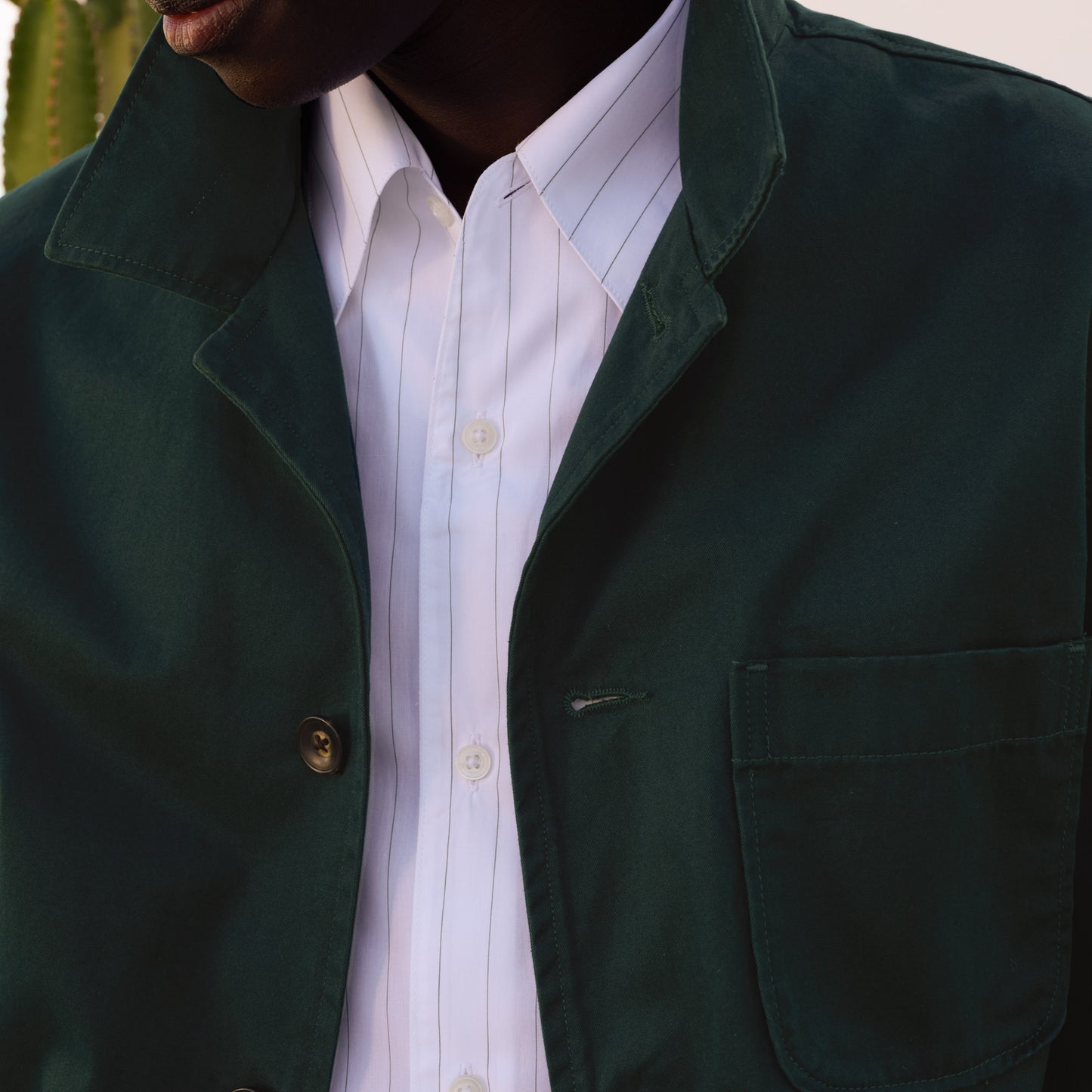 Veste de travail en coton vert sapin