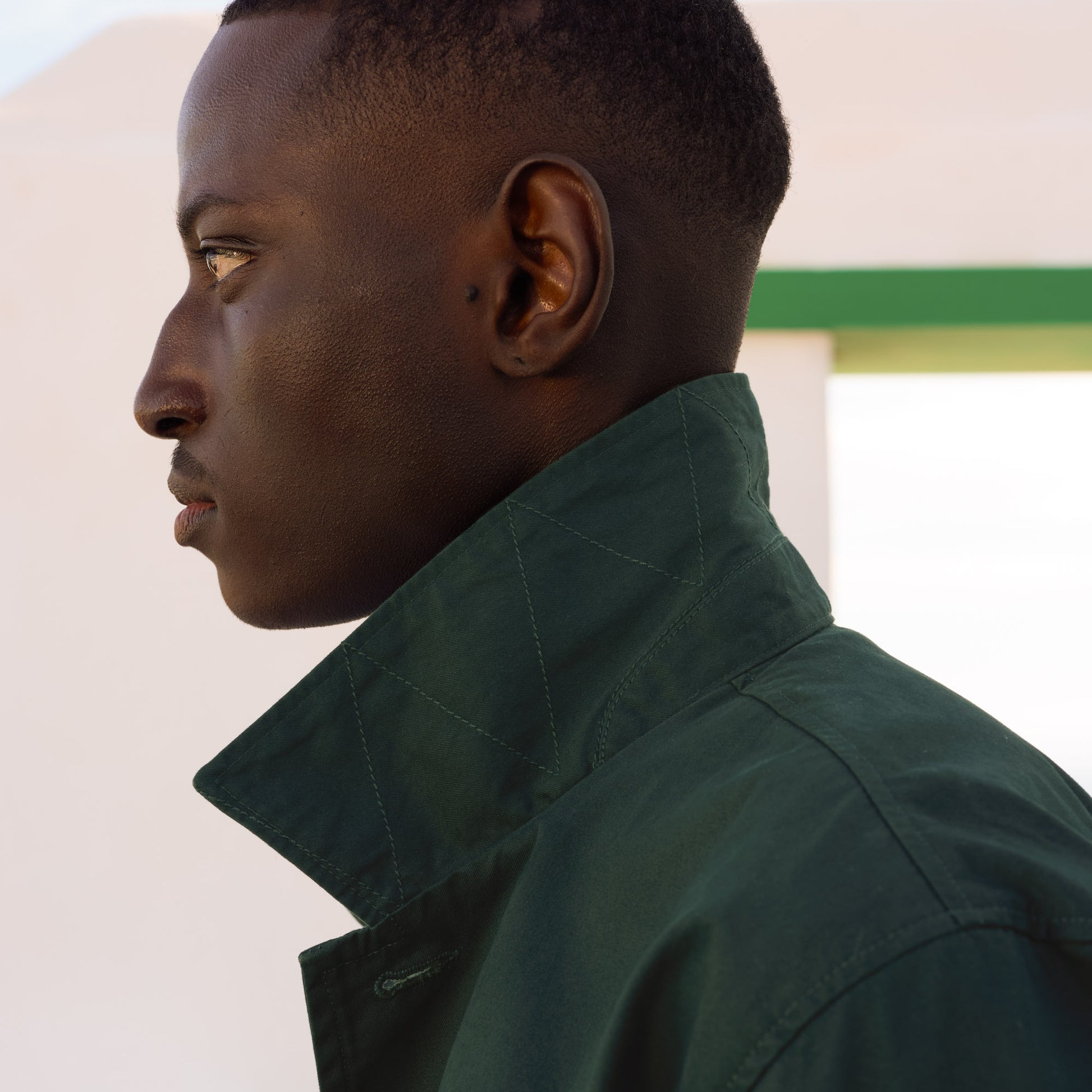 Veste de travail en coton vert sapin