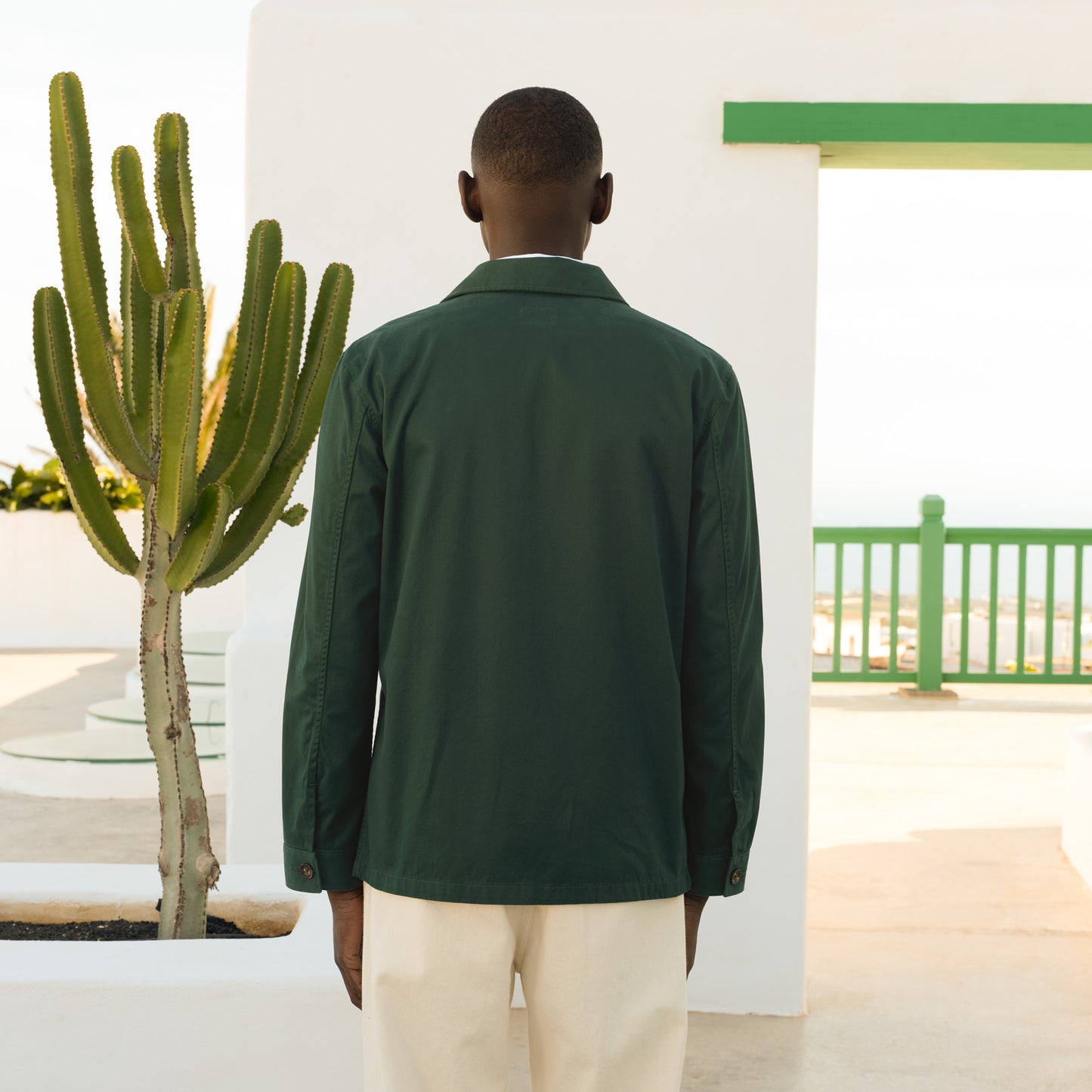 Veste de travail en coton vert sapin