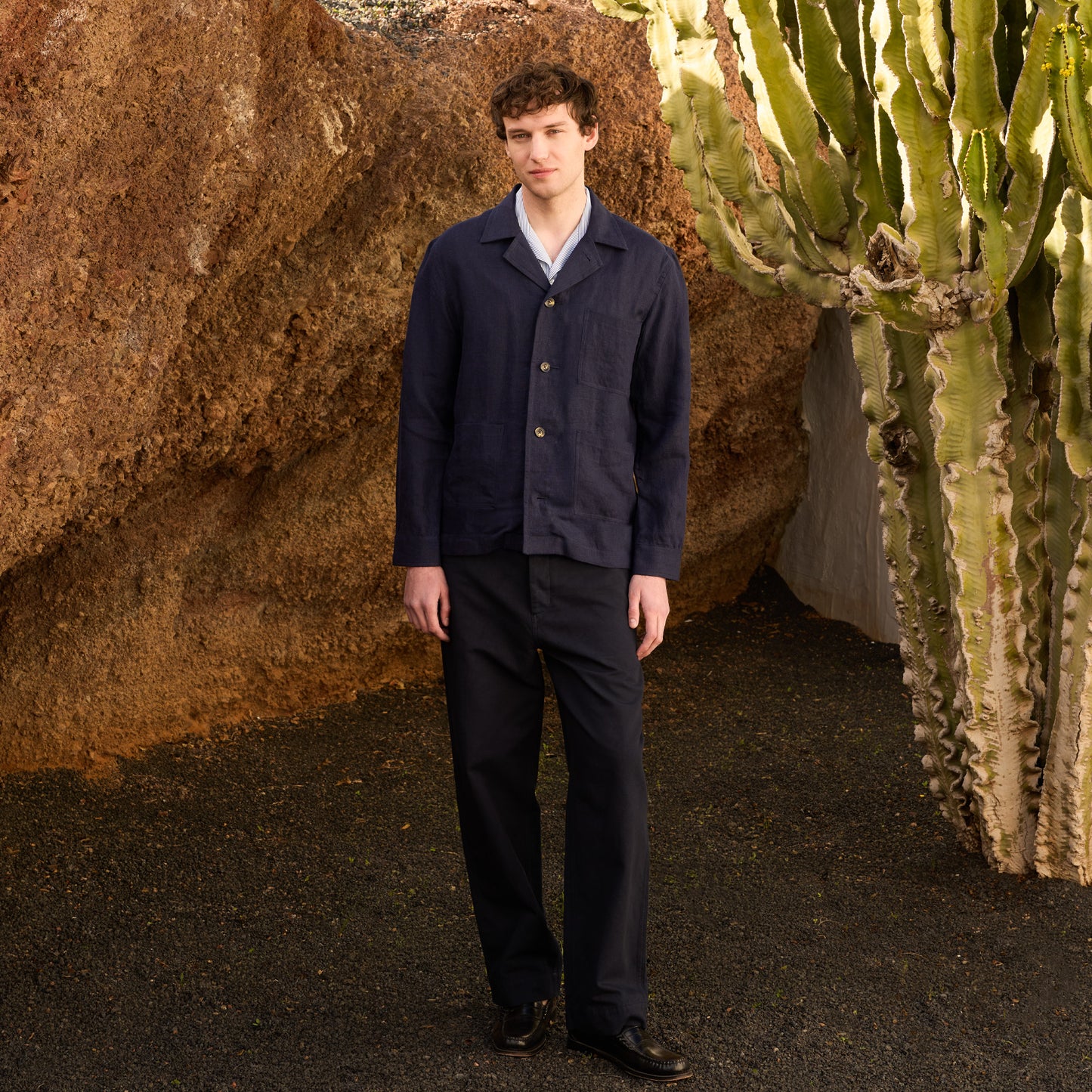 Navy Linen Shop Jacket