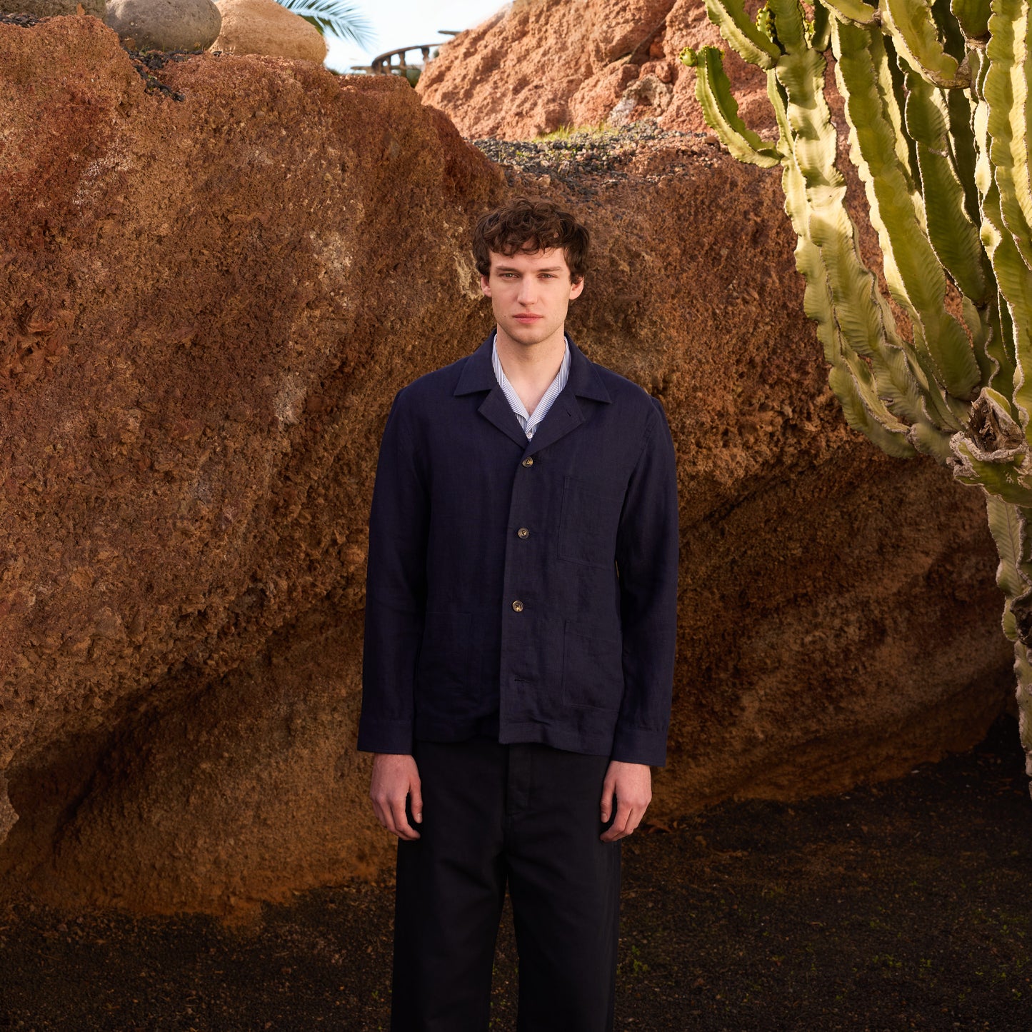 Navy Linen Shop Jacket