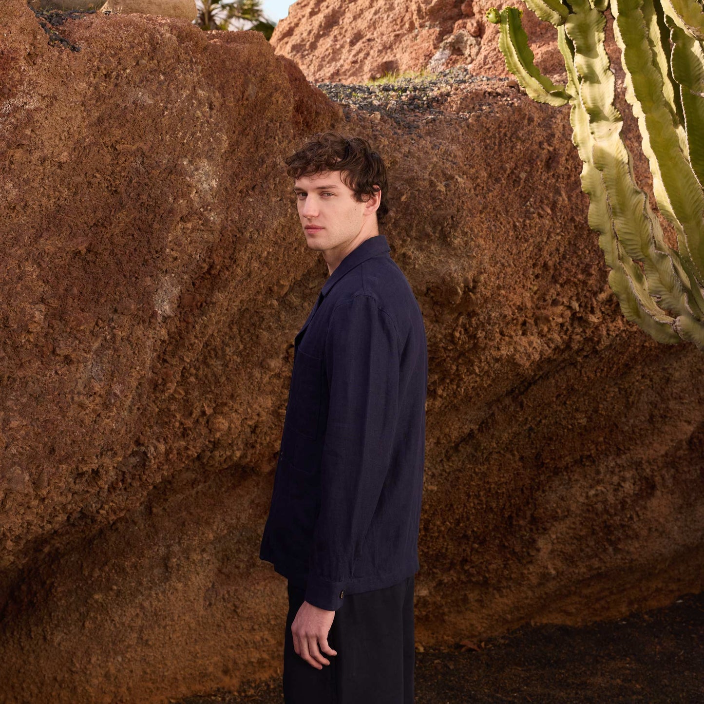 Navy Linen Shop Jacket