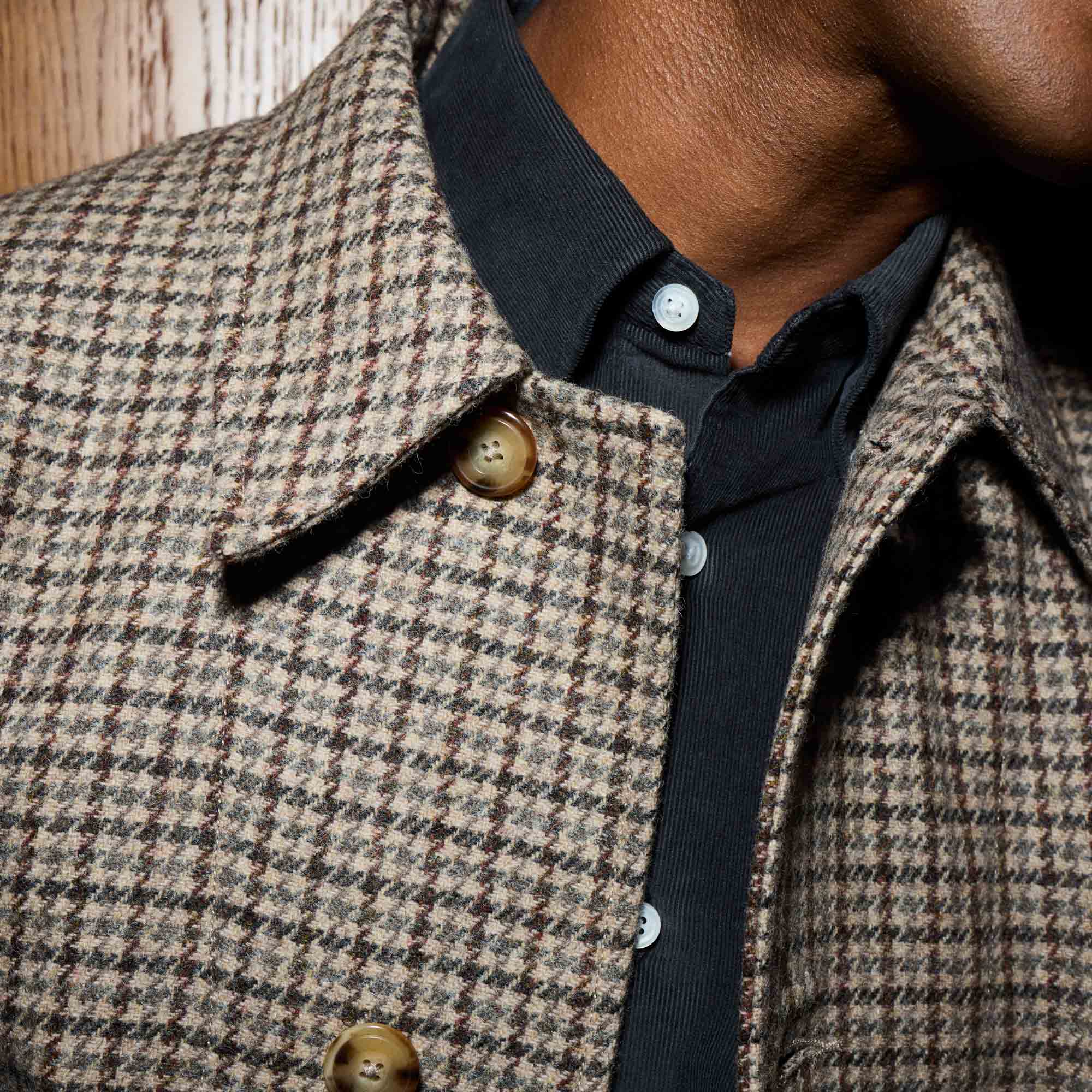 Brown houndstooth wool work jacket | Hast – Hast Paris