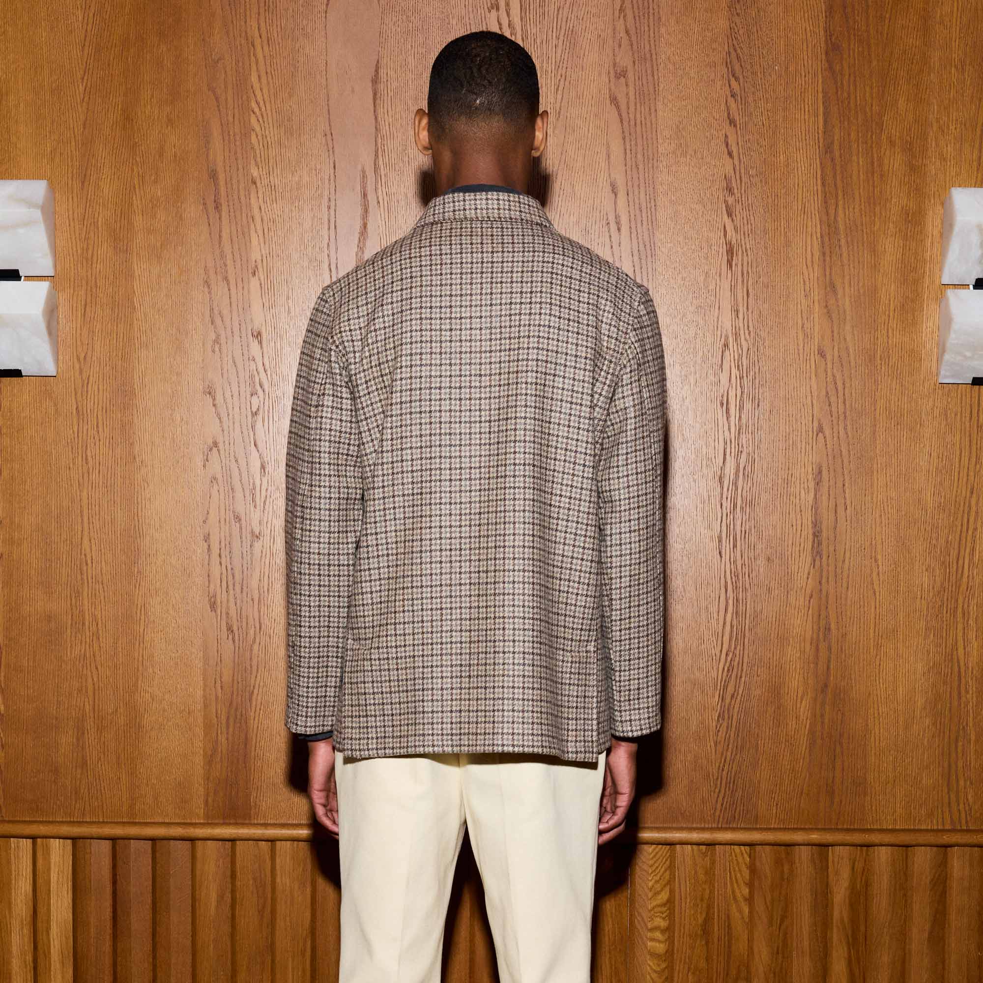 Brown houndstooth wool work jacket | Hast – Hast Paris