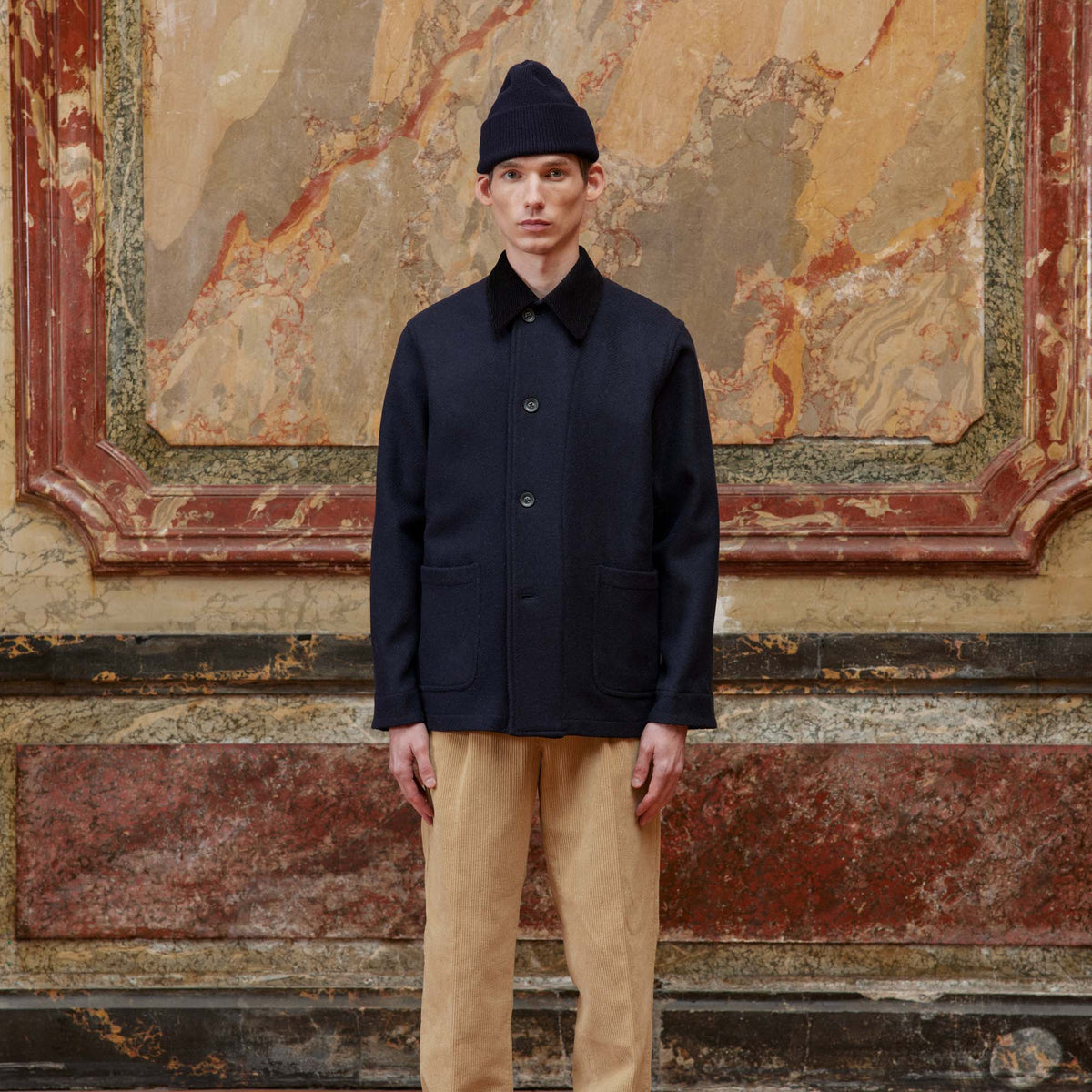 Veste Vintage Style Pea Coat Bleu Marine - Taille XL, En Laine Mélangée, Neuve Avec étiquettes