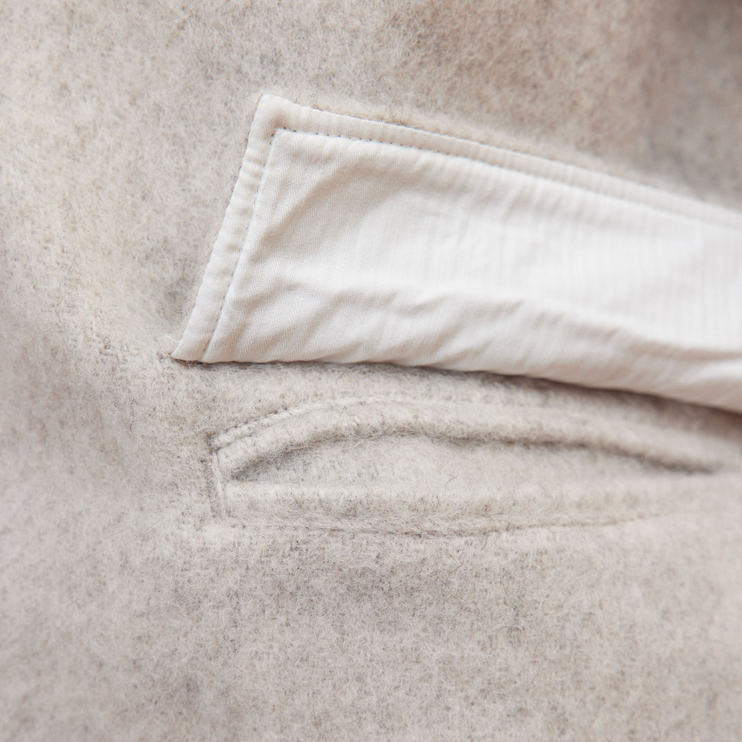 Veste de travail en laine shaggy dog gris clair chiné