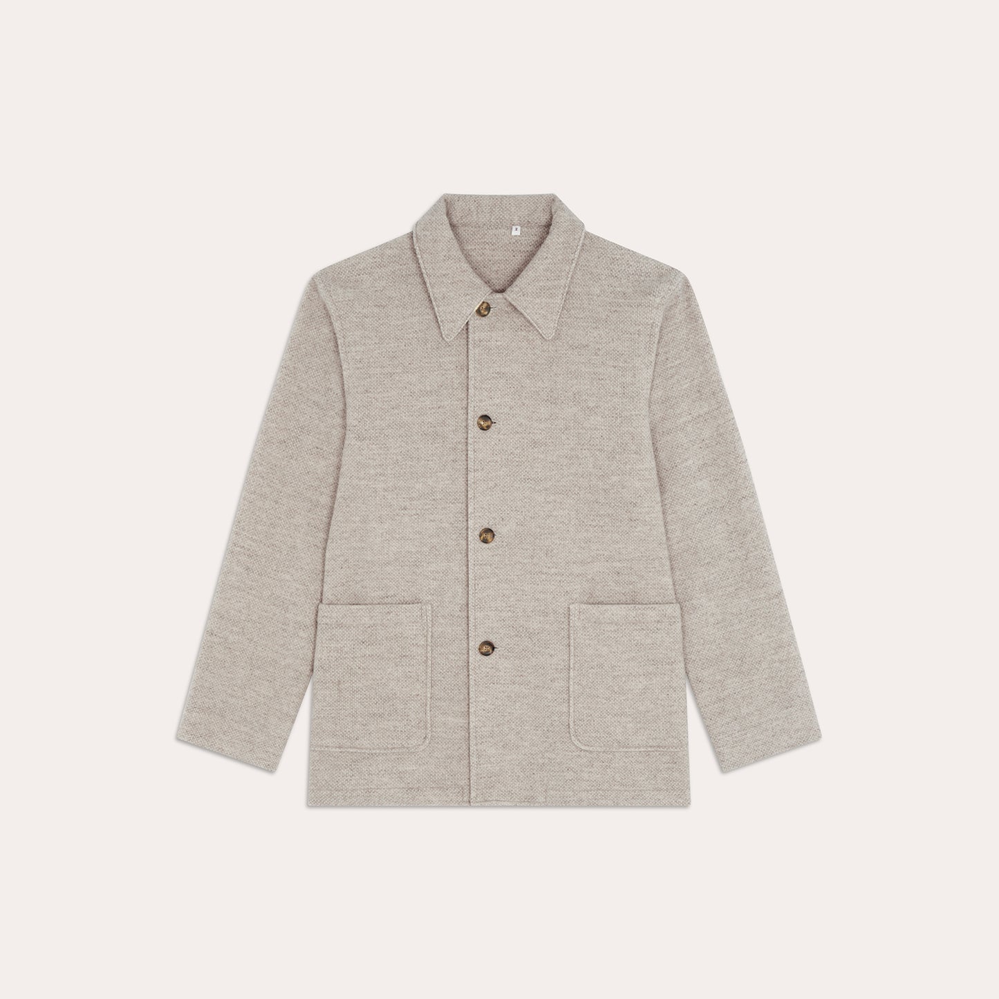 Veste de travail en laine écru chinée