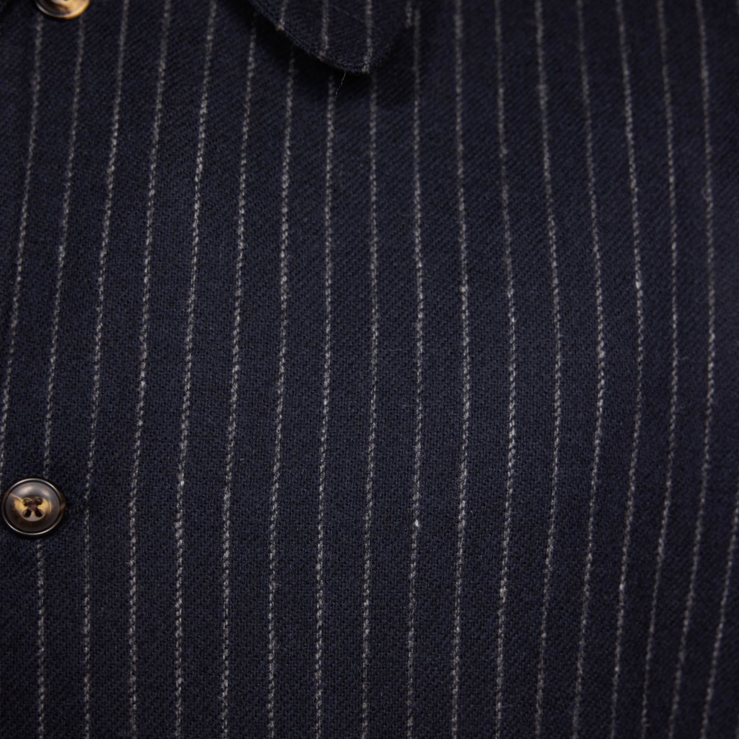 Navy blue chalk striped virgin wool work jacket