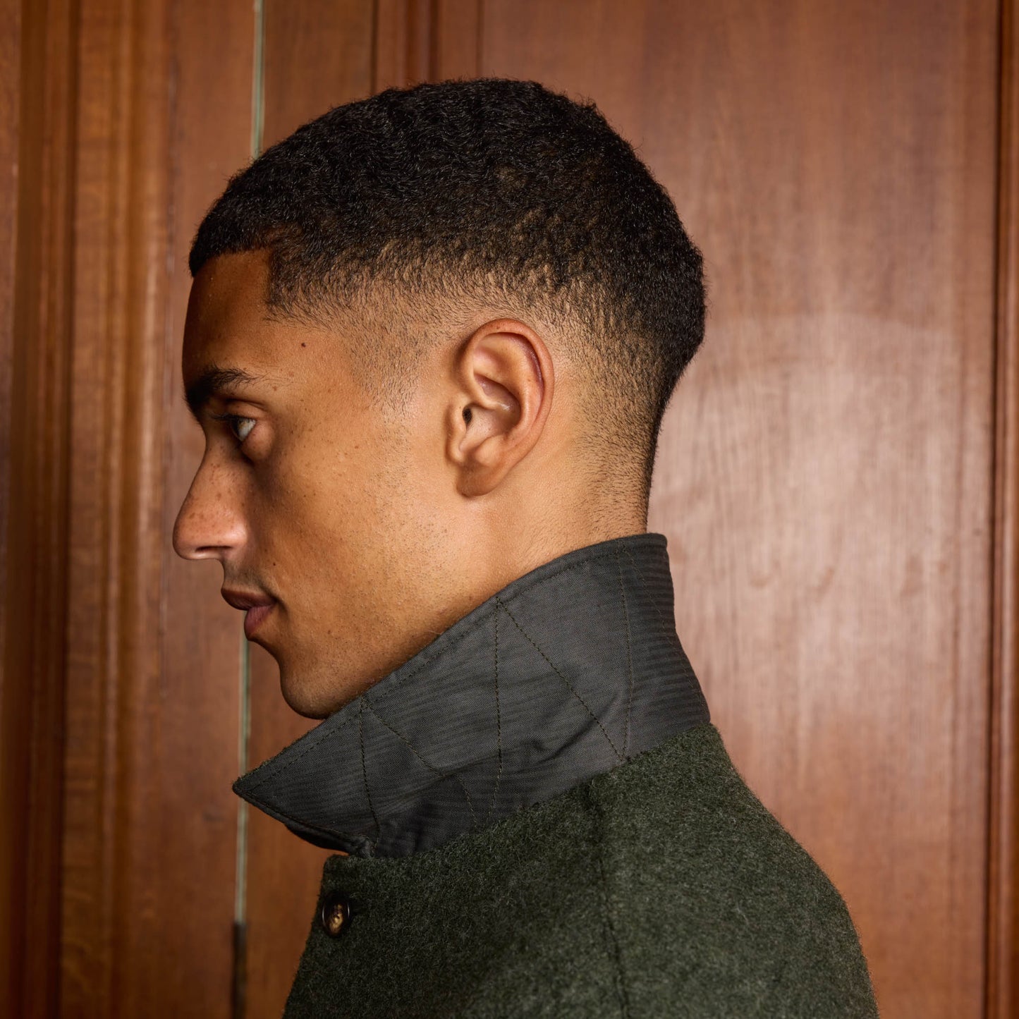 Veste de travail en laine bouillie verte