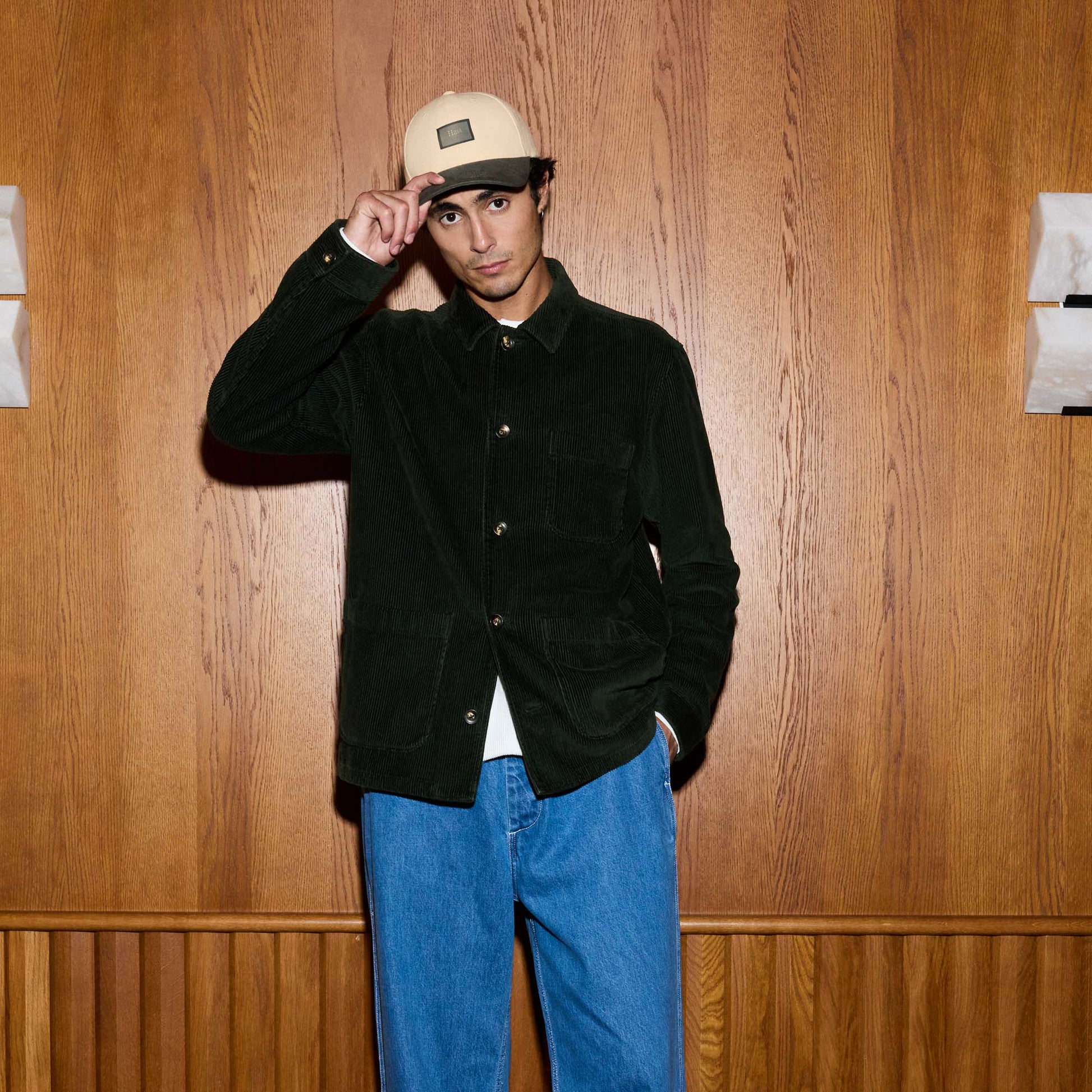 Thick green corduroy work jacket Hast – Hast Paris