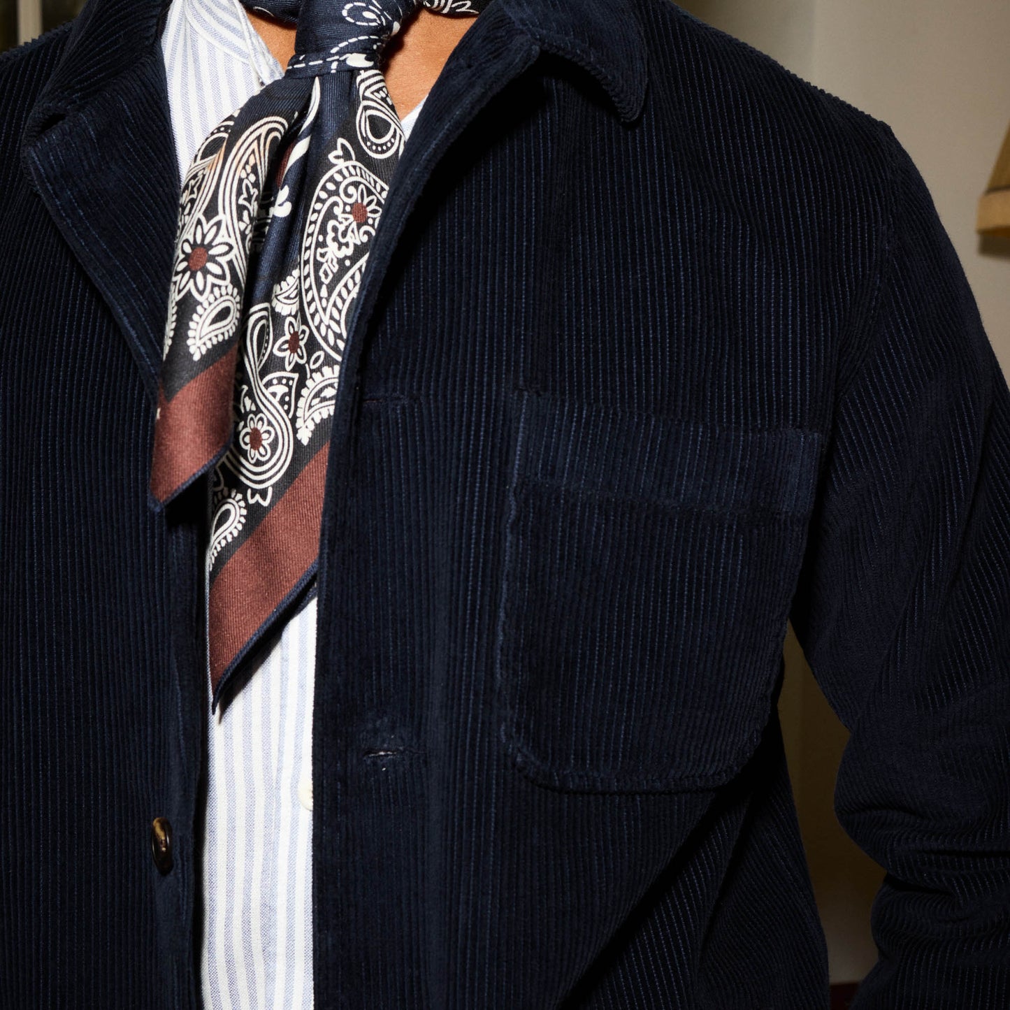 Veste de travail en velours épais marine