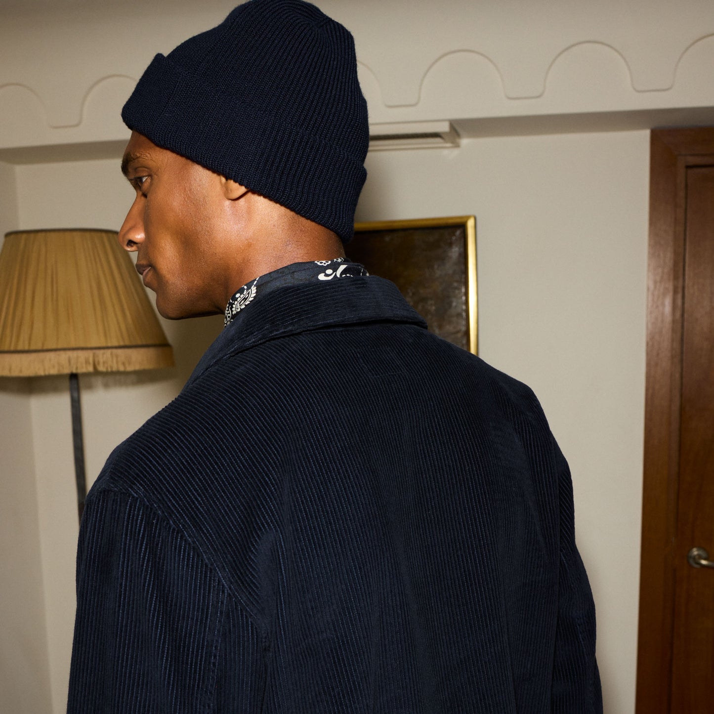 Veste de travail en velours épais marine