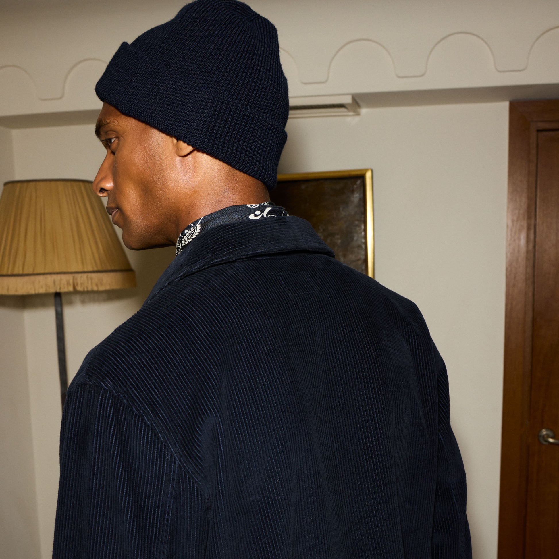 Veste de travail en velours épais marine