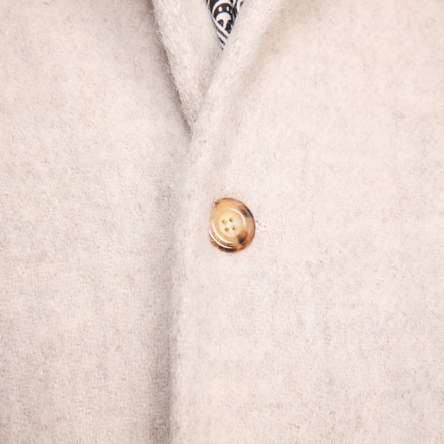 Veste de travail en laine shaggy dog beige chiné