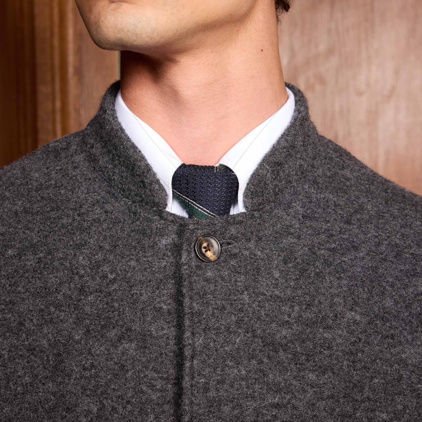 Grey boiled wool work jacket