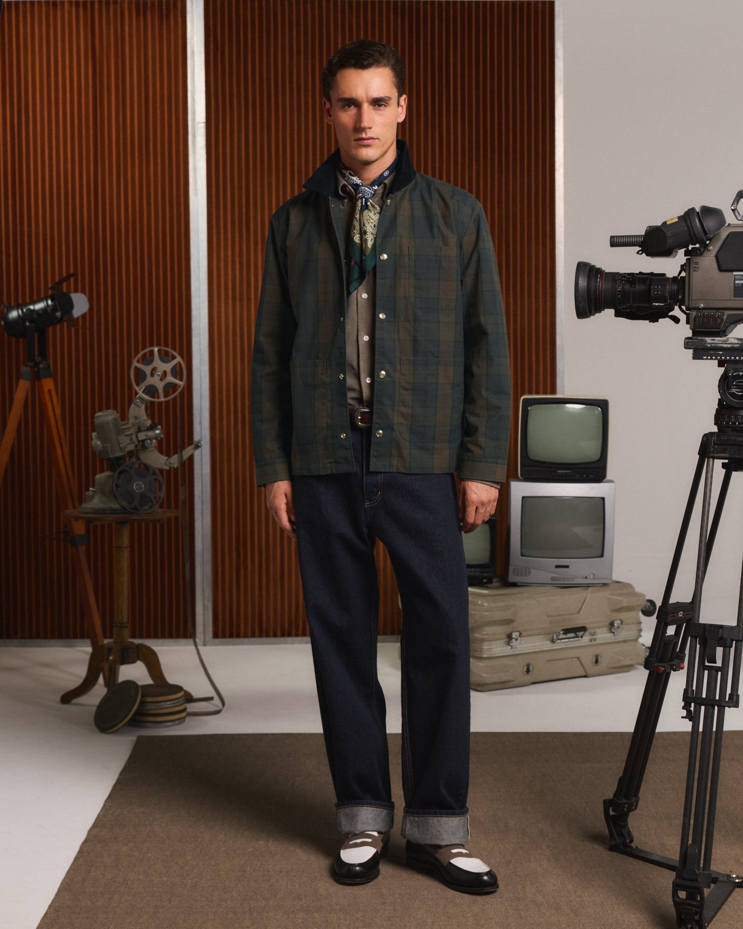 Veste en tartan kaki Halley Stevensons