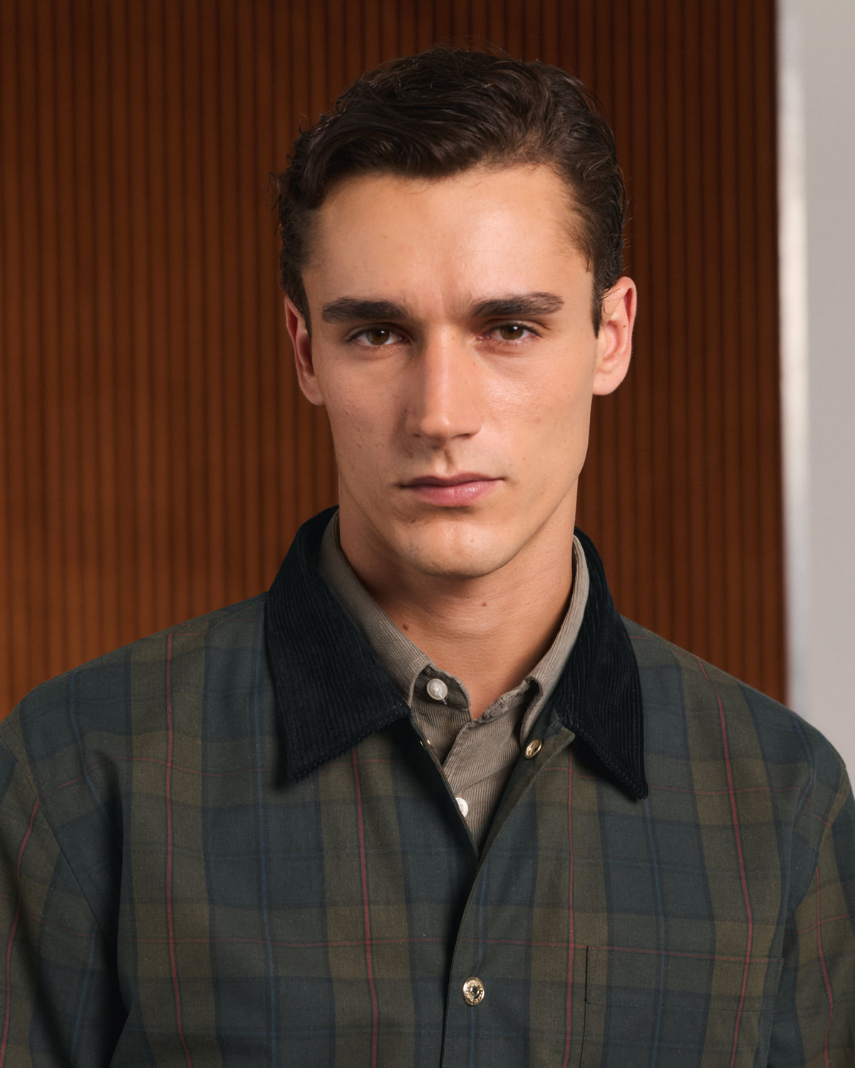 Veste en tartan kaki Halley Stevensons