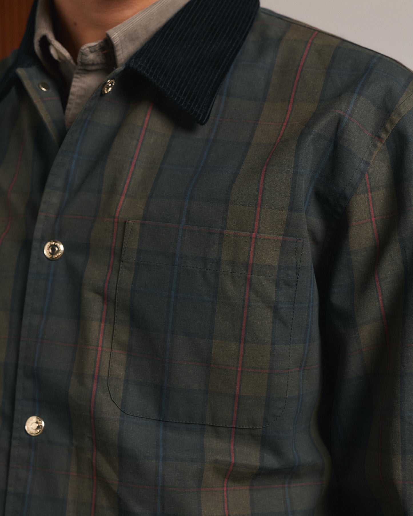Veste en tartan kaki Halley Stevensons