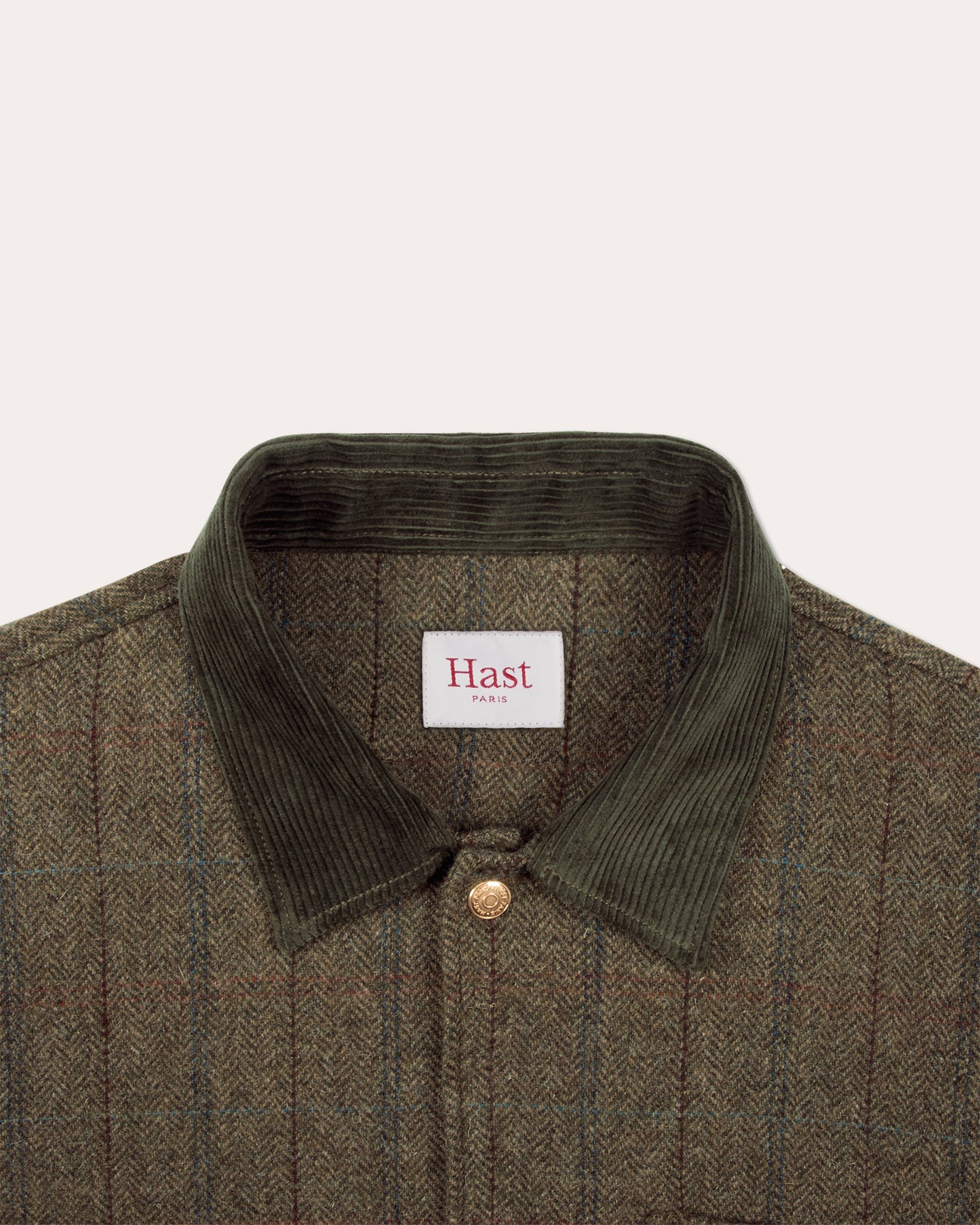 Veste en tweed de laine verte à chevrons