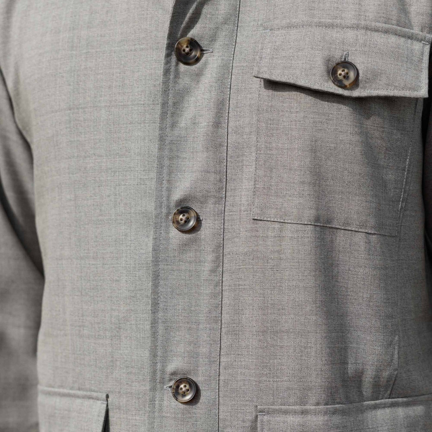 Veste atelier en laine froide sable