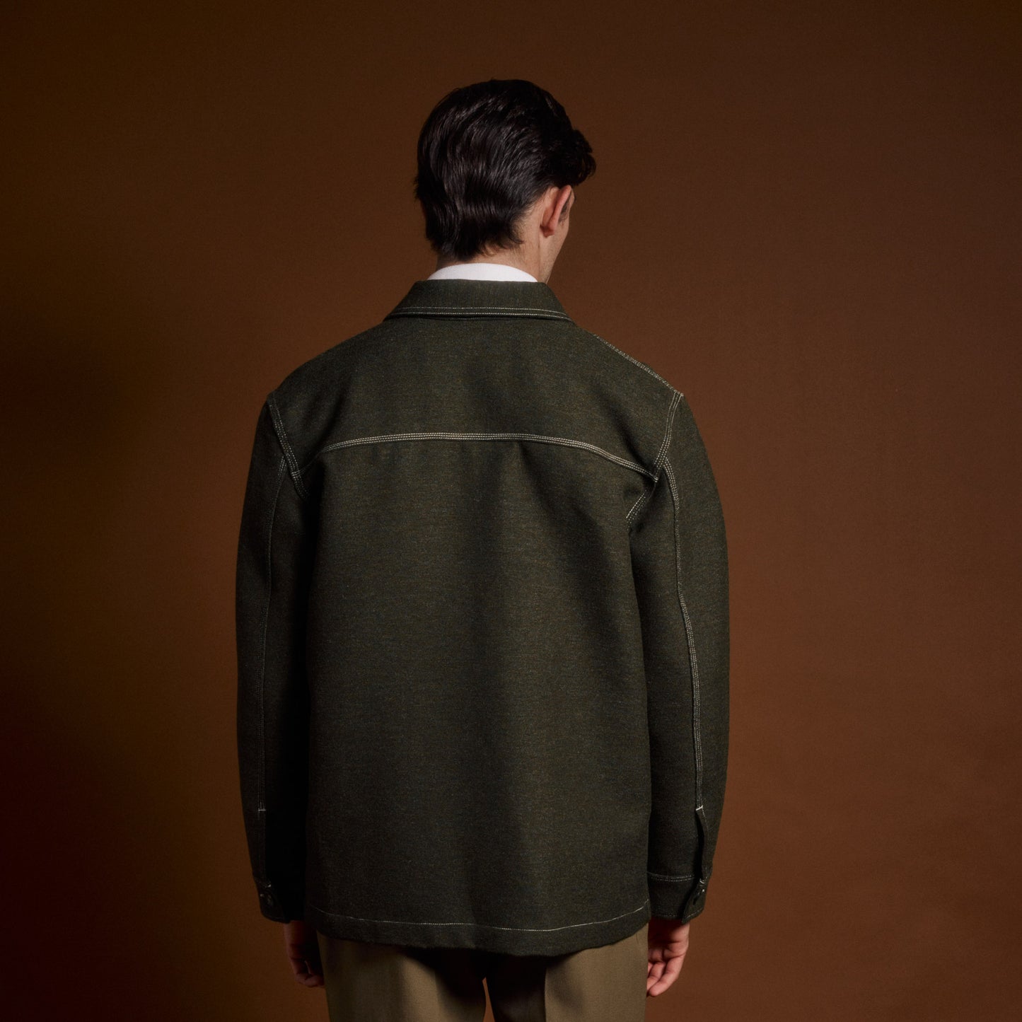 Veste décontractée double-face en laine italienne