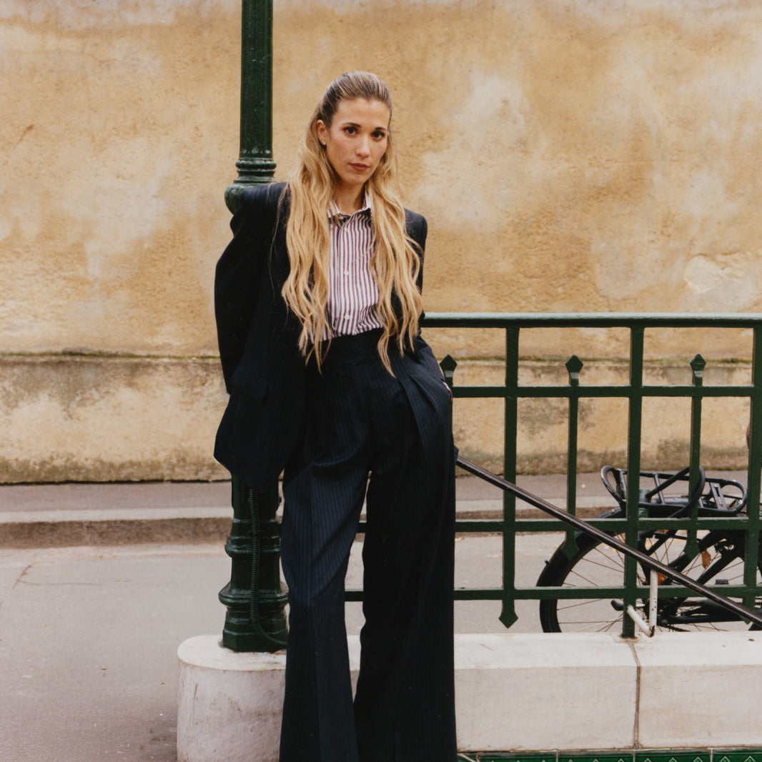 Chemise à rayures bordeaux en coton