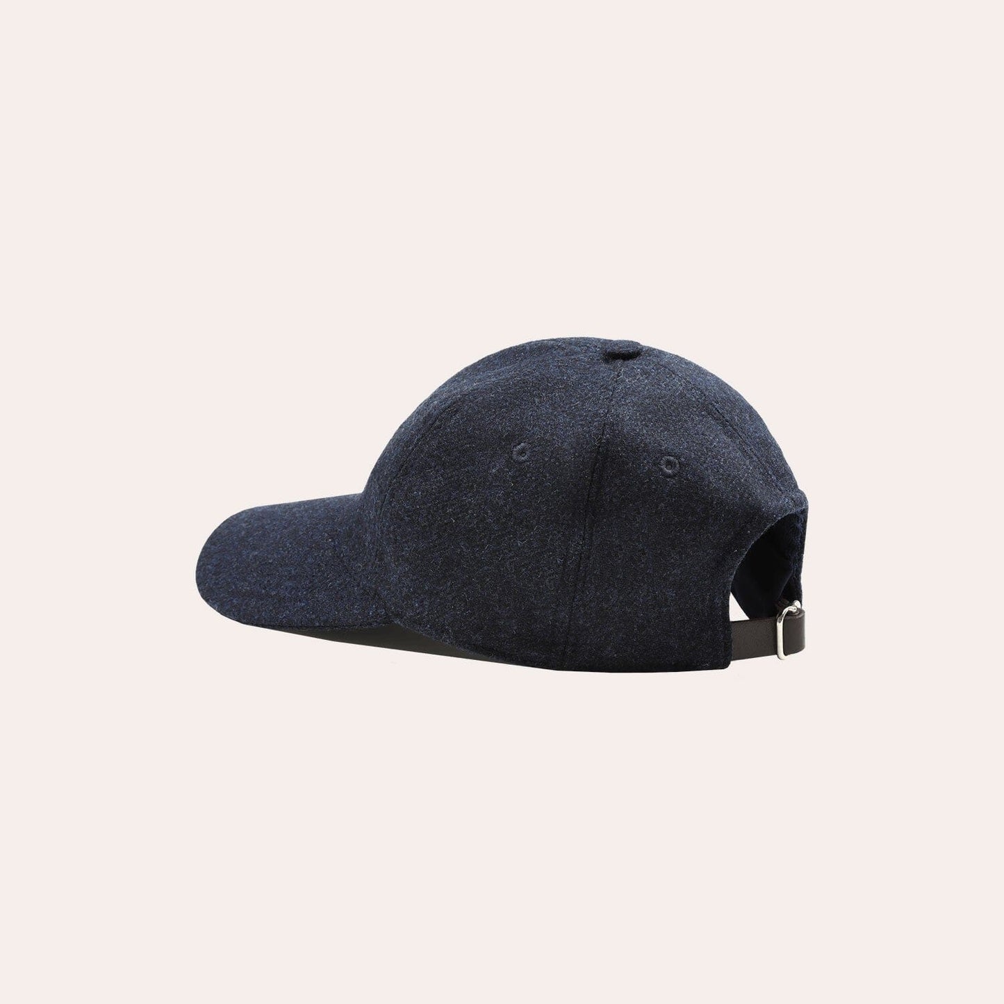 Casquette en laine marine brodée écrue