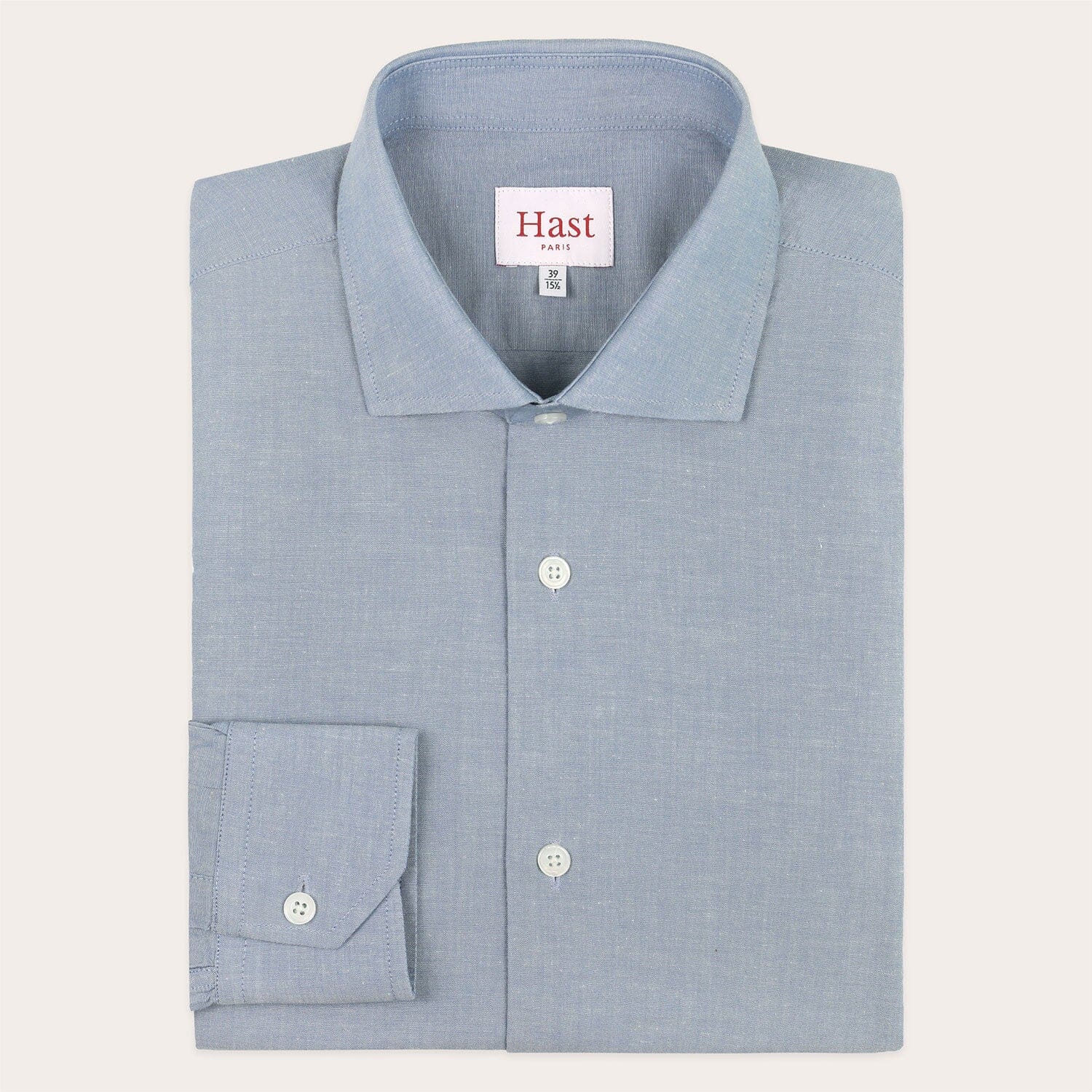 Chemise en coton biologique bleue