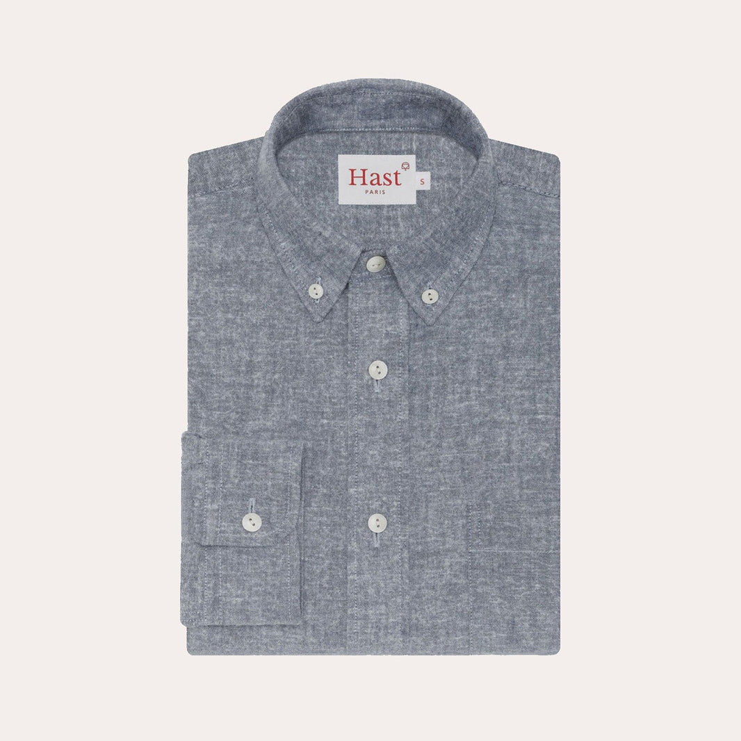 Chemise en flanelle de coton bleue