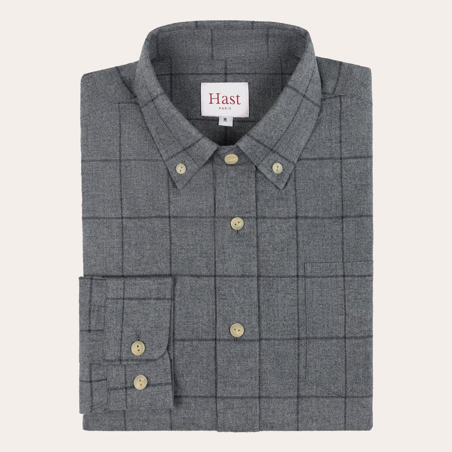 Chemise en flanelle grise à carreaux