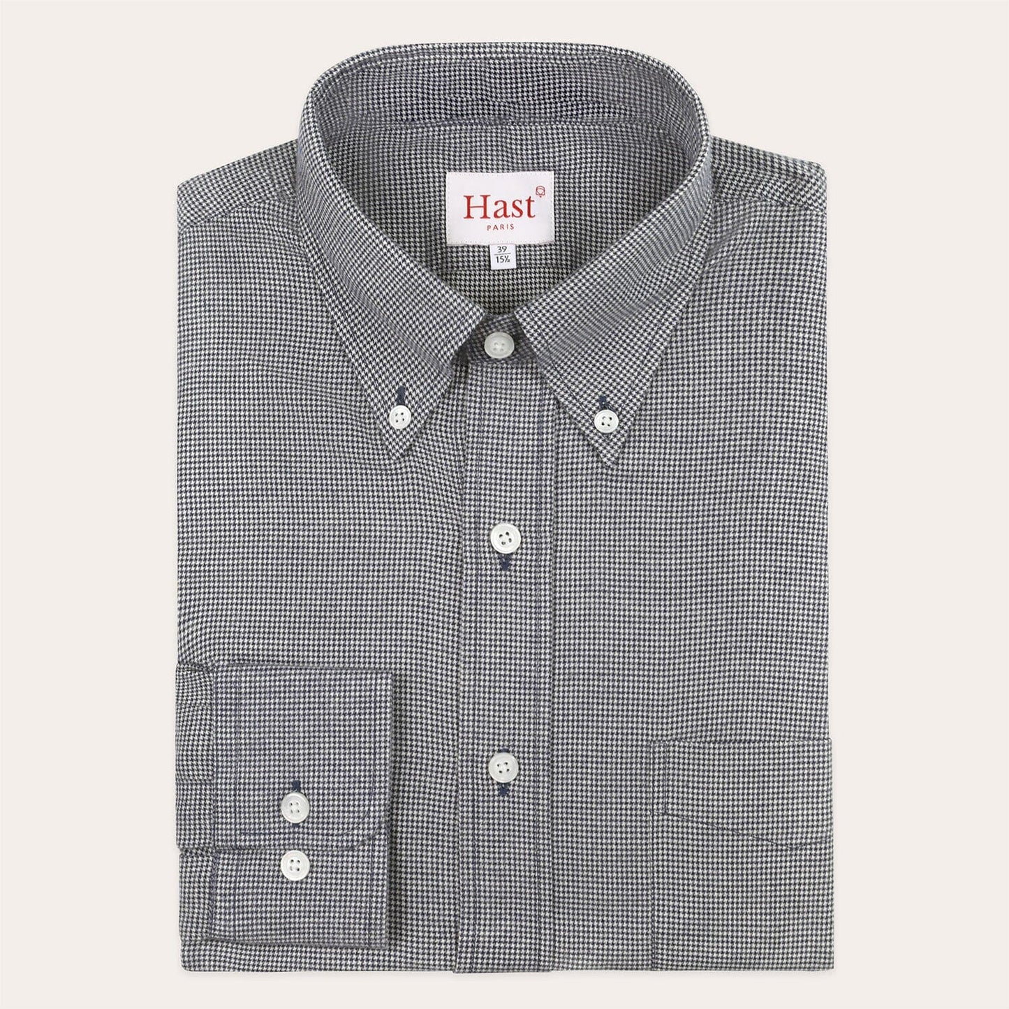 Chemise en flanelle pied de poule marine