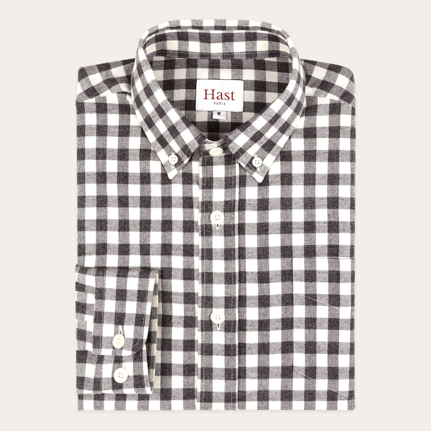 Chemise en flanelle vichy gris