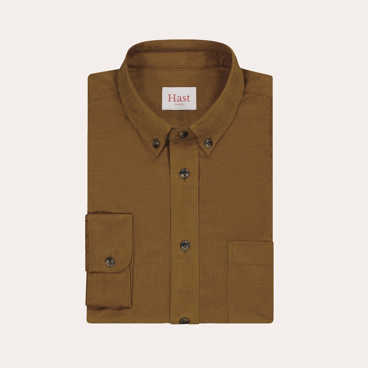 Chemise en velours camel