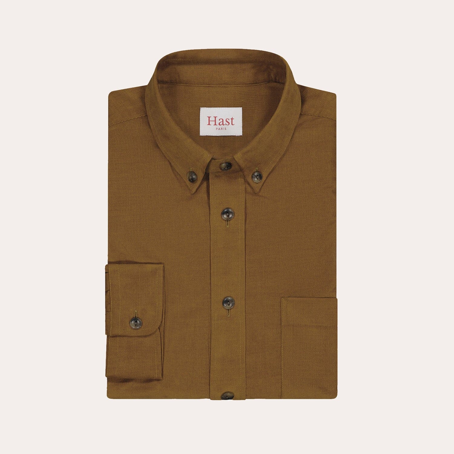 Chemise en velours camel