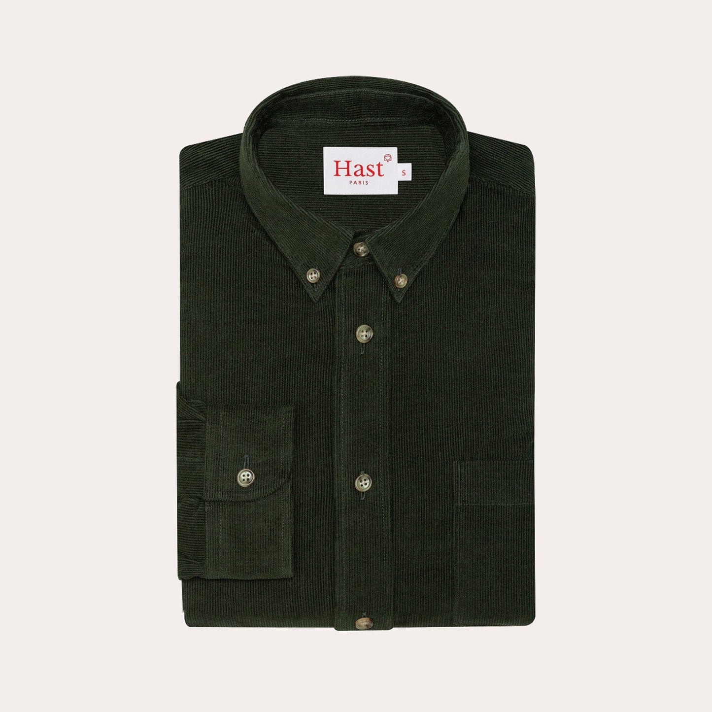 Chemise en velours vert sapin