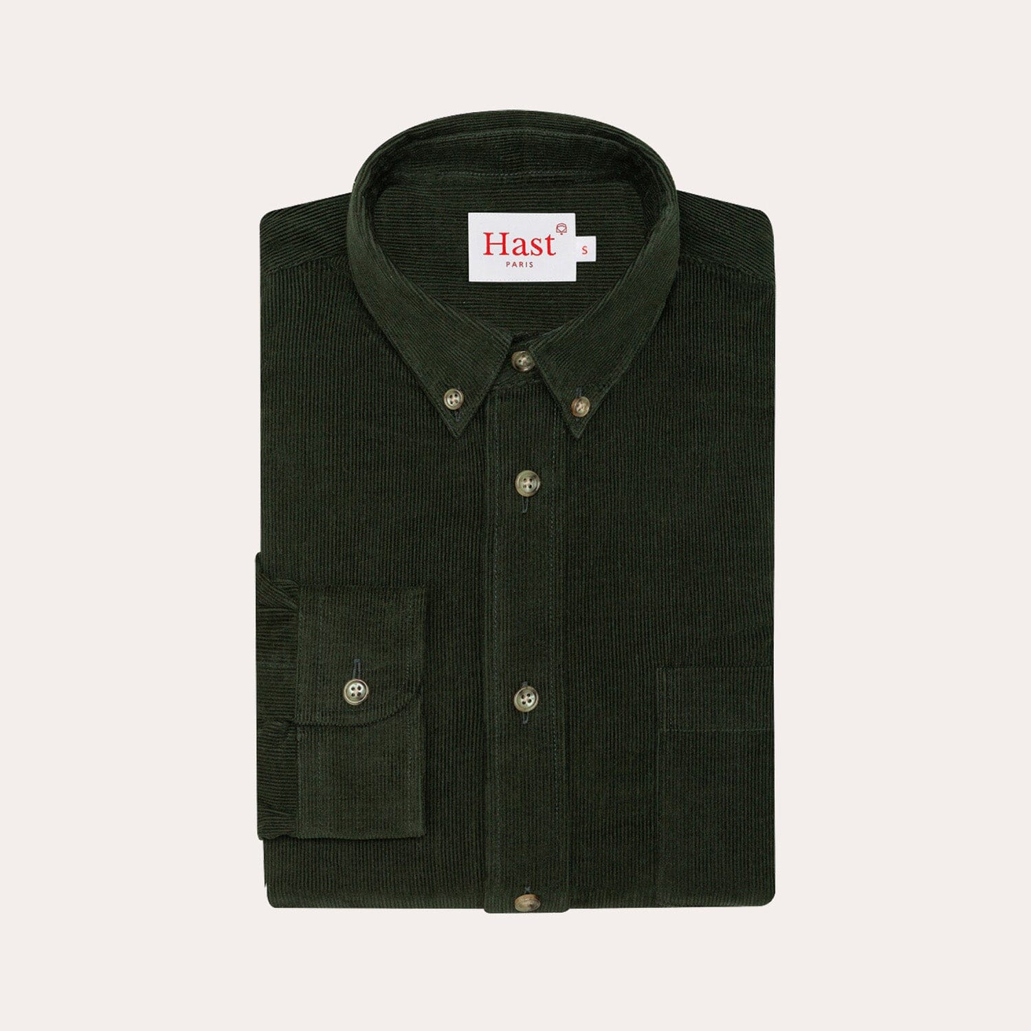 Chemise en velours vert sapin